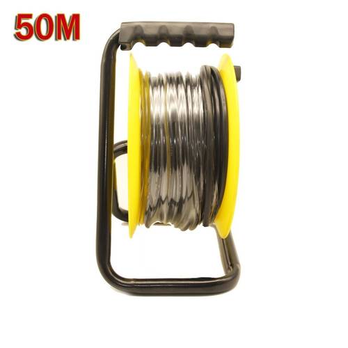 50m heavy duty extension leads cable reel garden outdoor with winding handle 13a 4 socket thermal out and power switch high visibility