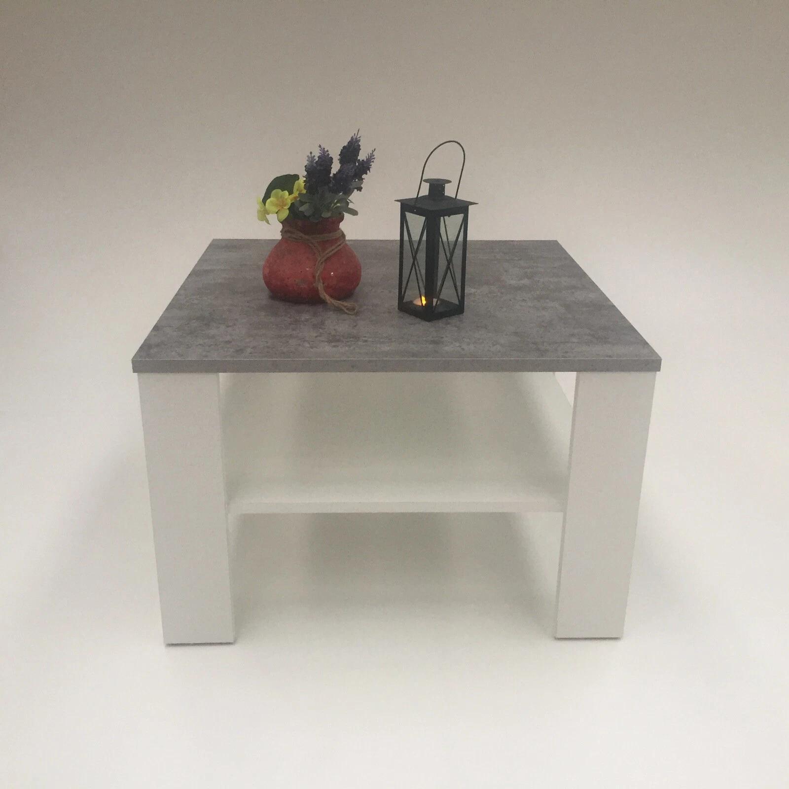 Image of Coffee Table Side Table Sofa Table Living Room Table Jan 67 X 67 Cm Concrete White New