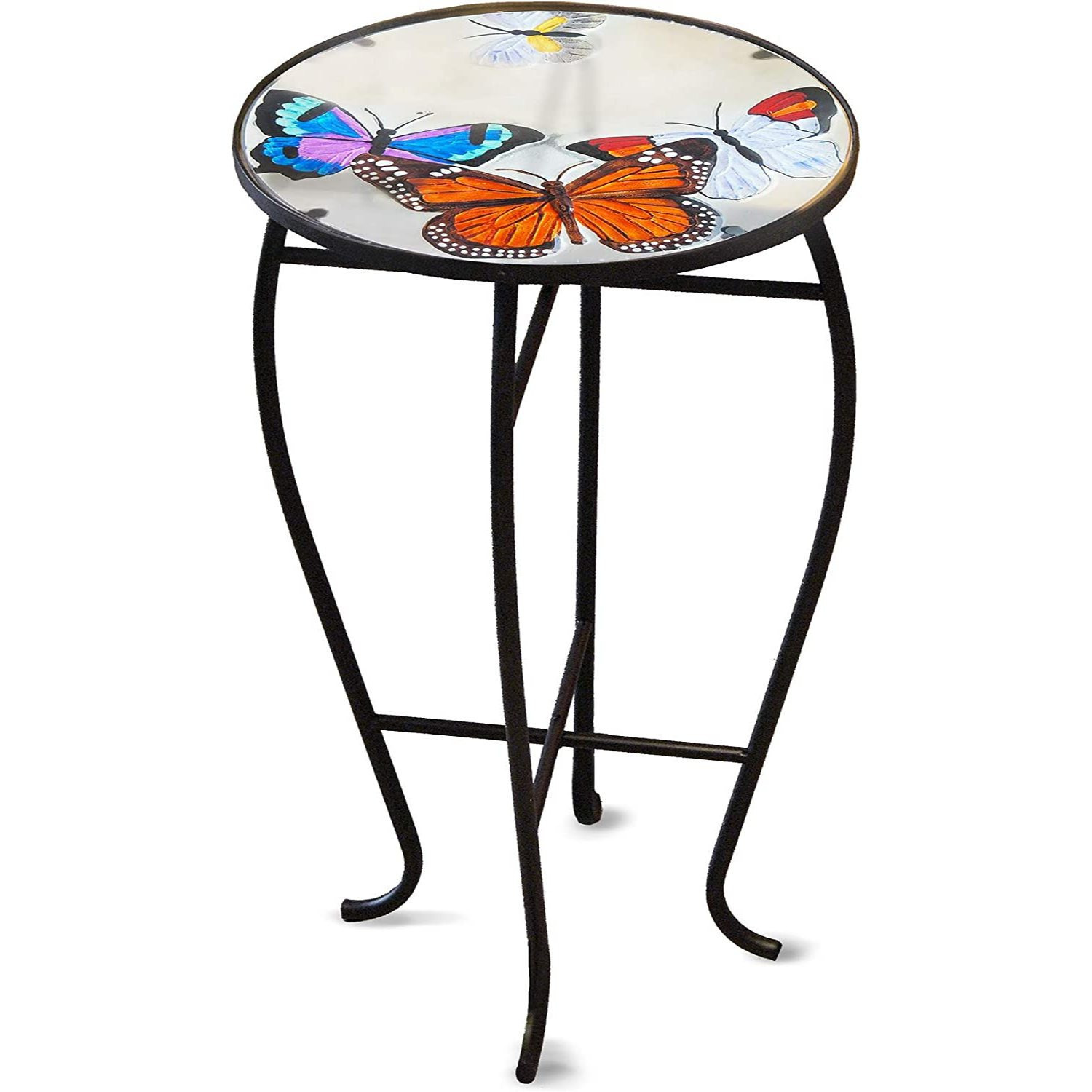 Image of Glass Side Table With Design