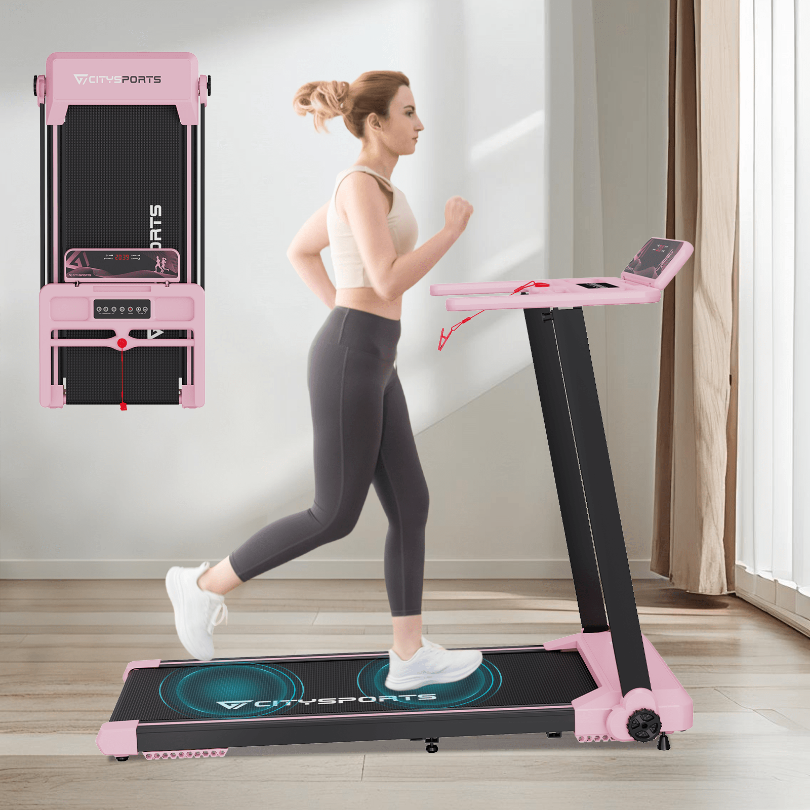 E-shop Laufband für Zuhause,Walking Pad, klappbares Laufband für zu Hause,1-12KM/H Laufband, mit LED Display, App und kompaktes Laufband für zu Hause