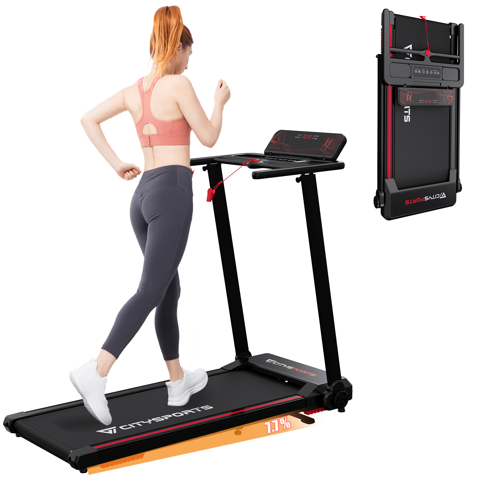 TEMU Electric Treadmill With Incline, Foldable Treadmill For Home, Treadmill Up To 12 Km/h, With Led Display, App And Compact Treadmill For Home And