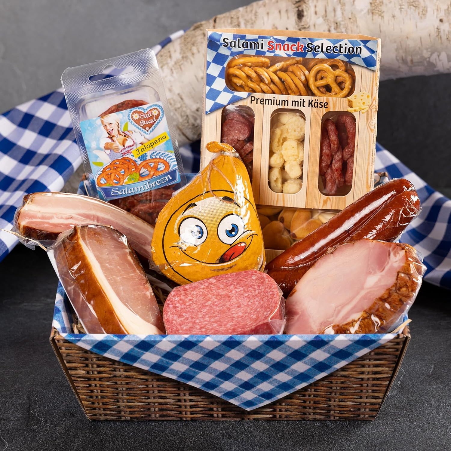 Wurstbaron® Gift Box Bavaria, Gift Set With Salami, And, Sausage Package With Approx. 1.1 Kg