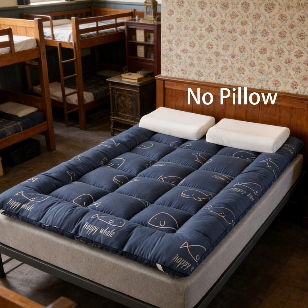 TEMU 1pc Soft Foldable Mattress Topper, Warm Mattress Pad, Extra Thick Breathable Quilted Bed Mat Easy Clean, Fluffy Bedding, For Bedroom, Dorm, ,