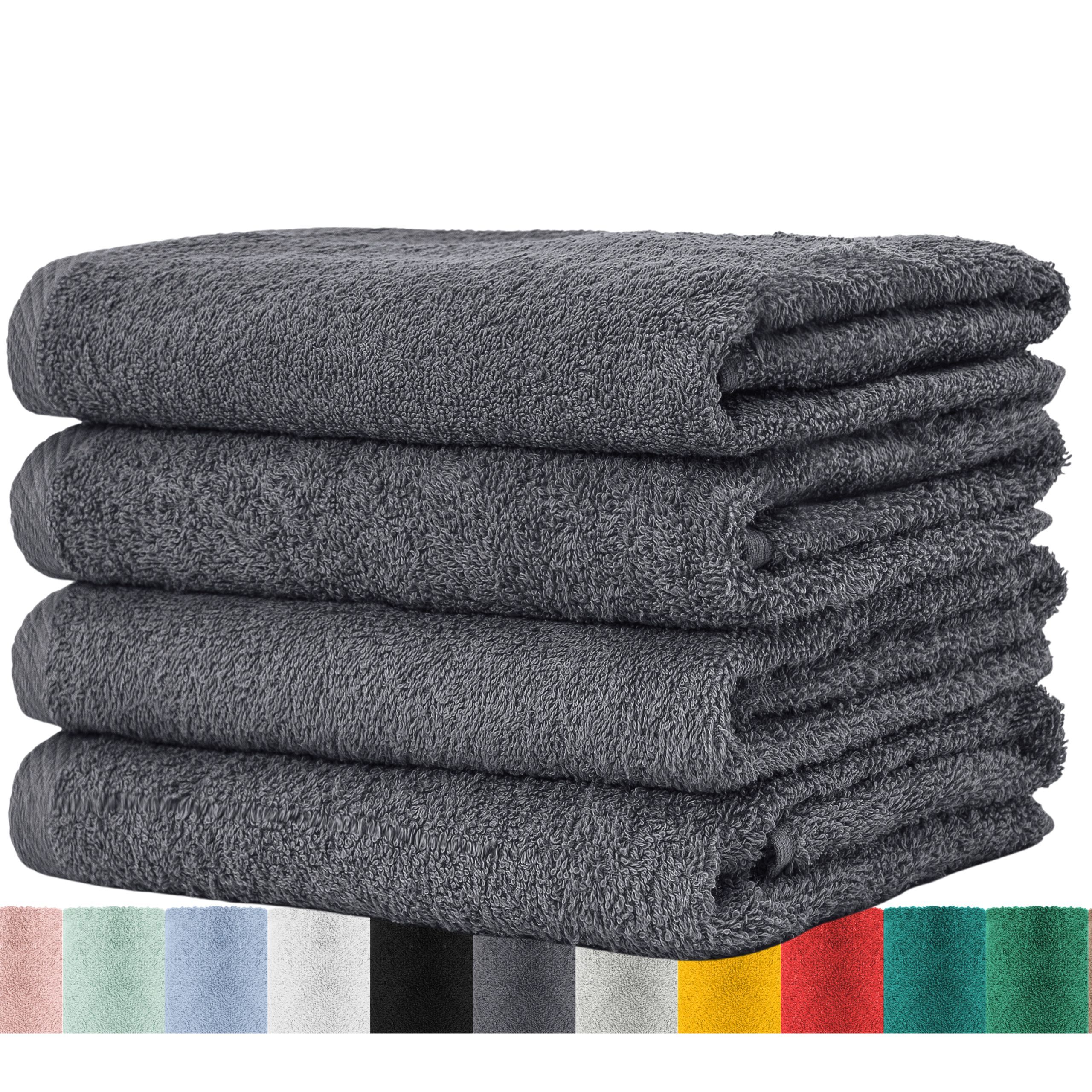 Image of Terrytowel Set 4-pack - High-quality Naturaltowels - 50x100 Cm With Hanging Loop - Absorbent And Durable - Perfect As Hair Towel, Hand Towel Or Sports Towel