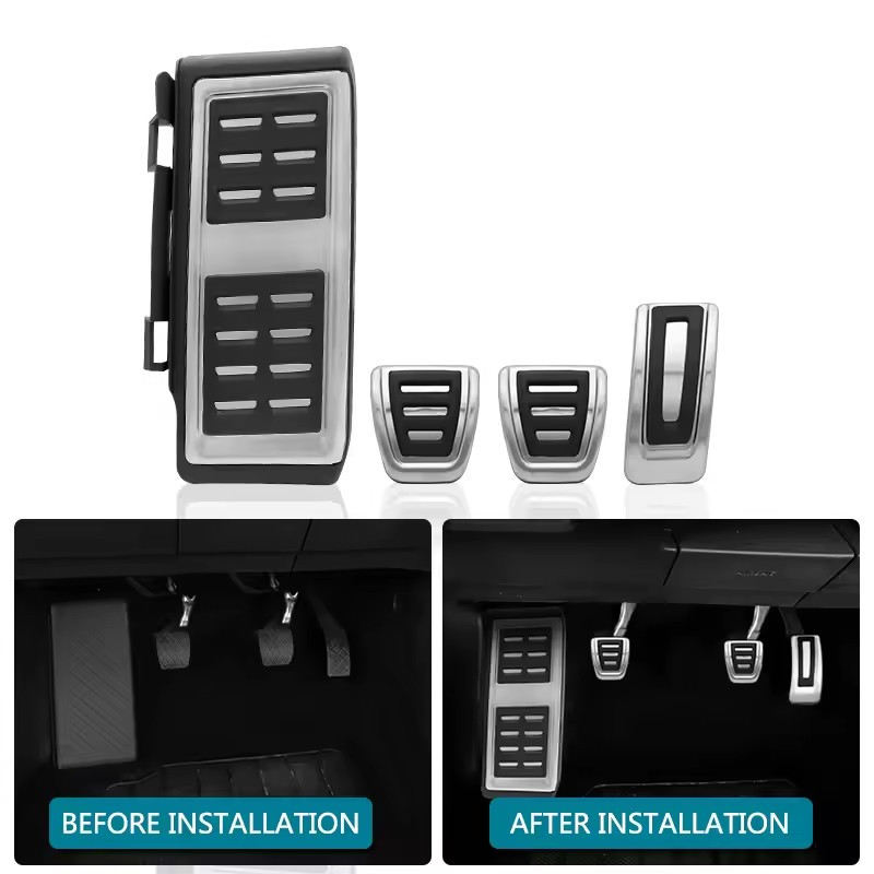 TEMU 4 piezas de pedal de coche que incluyen pedal de combustible, pedal de freno y pedal muerto para Skoda Octavia A7 y para VW Golf 7 y 8, MT