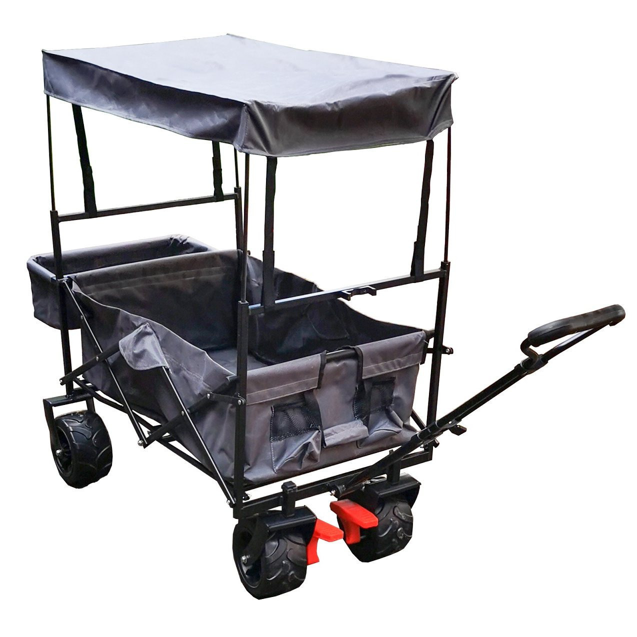 Collapsible Transport Cart With Rain Protection, Wheelbarrow, Handcart