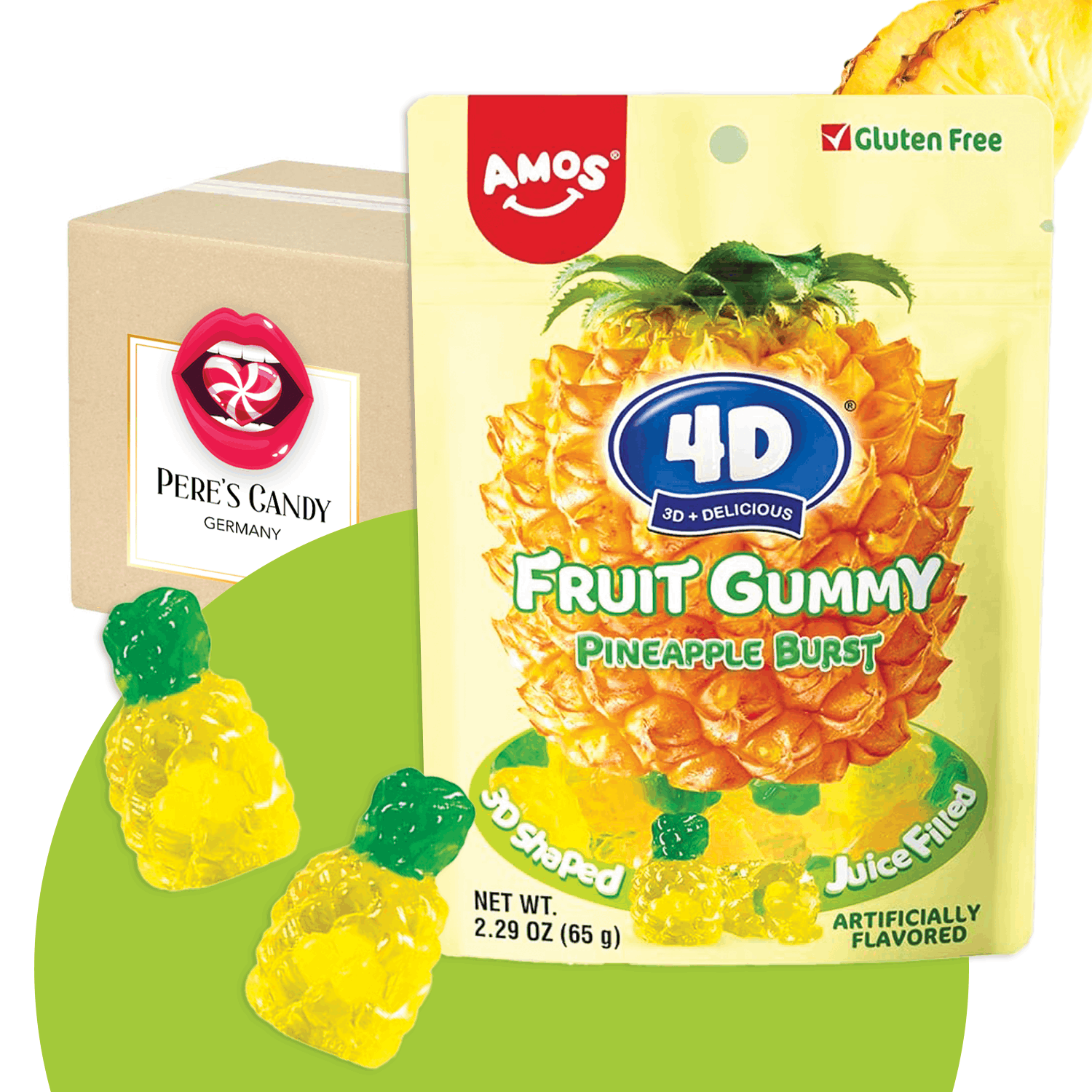 E-shop Amos 4D Ananas-Explosion Fruchtgummi 65g