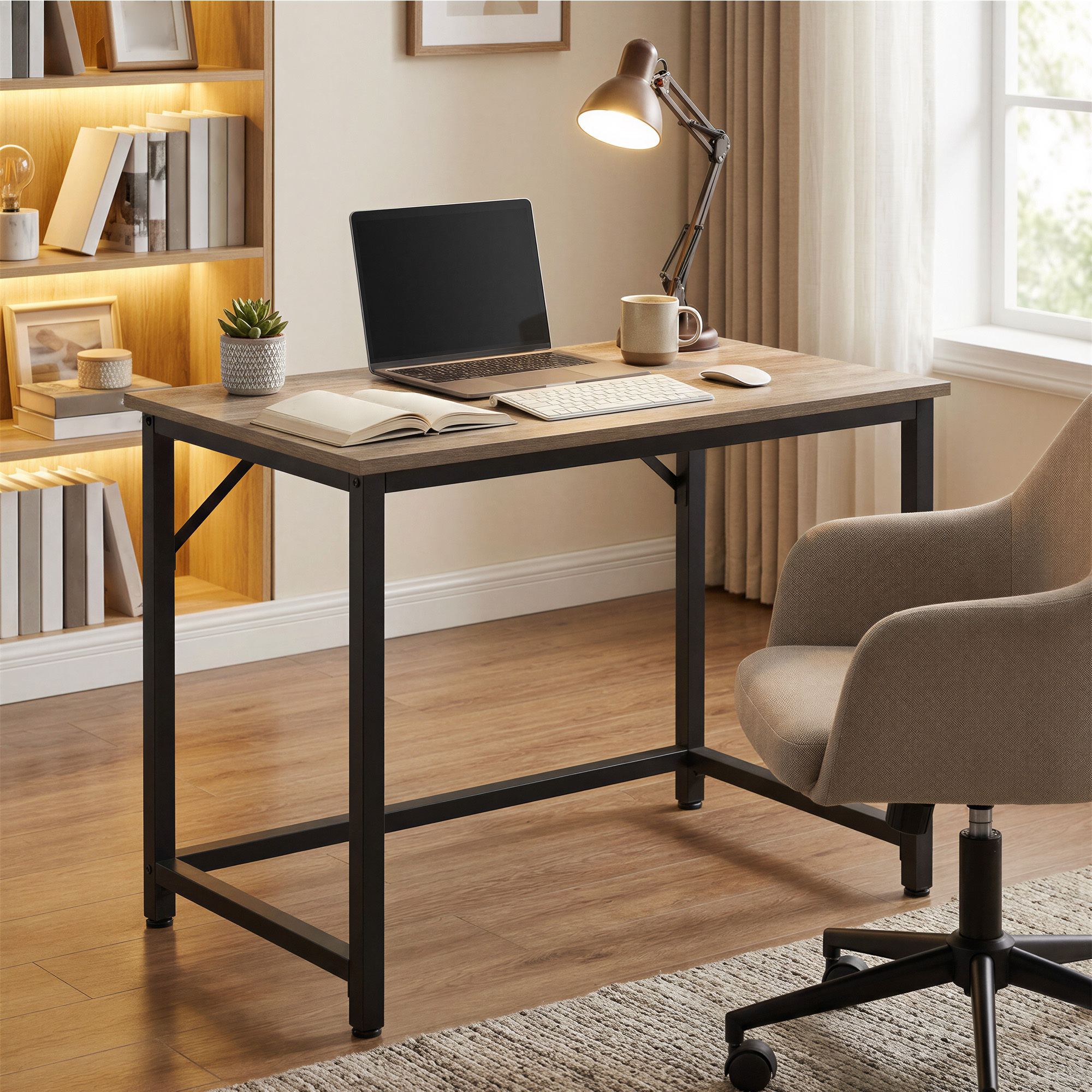 Image of Industrial Metal Desk (80x70x50cm), Computer Desk, Table, Workstation For Home Office & Bedroom