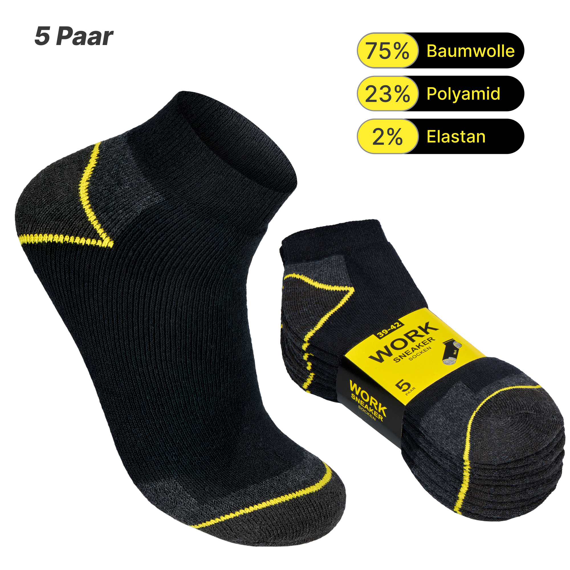 Men's Work Socks (5 Pairs) Work Sneaker Socksversatile For Work, Sports, And Leisure With
