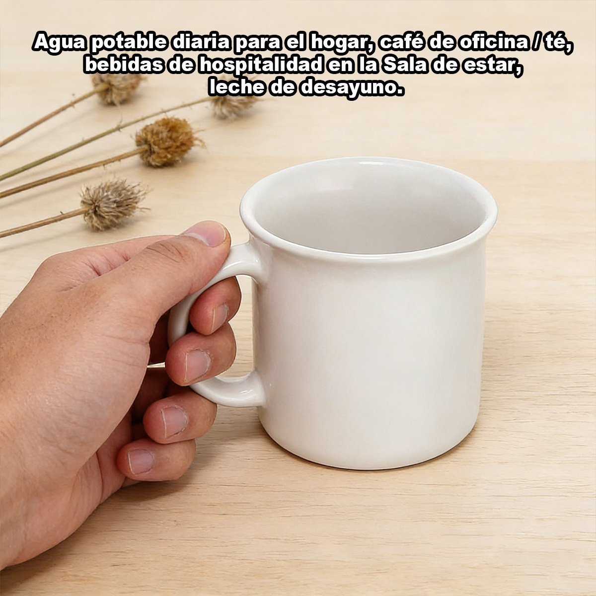 TEMU 1 pieza de taza de cerámica blanca, duradera, fácil de limpiar y con un diseño sencillo y versátil que con cualquier estilo, para servir todo