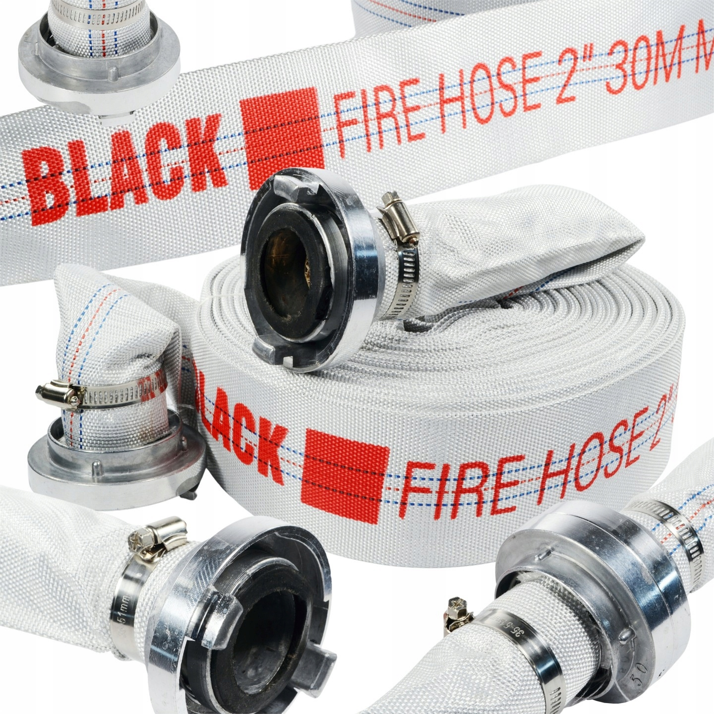 Image of Ribbed Hose 52mm 2 Layers 30m Black For Sewage Pipes Couplings Reinforced Polyester Pu Pcv Resistant To Kinking Long For Fuel Pumps Electric Agriculture Industrial Durable