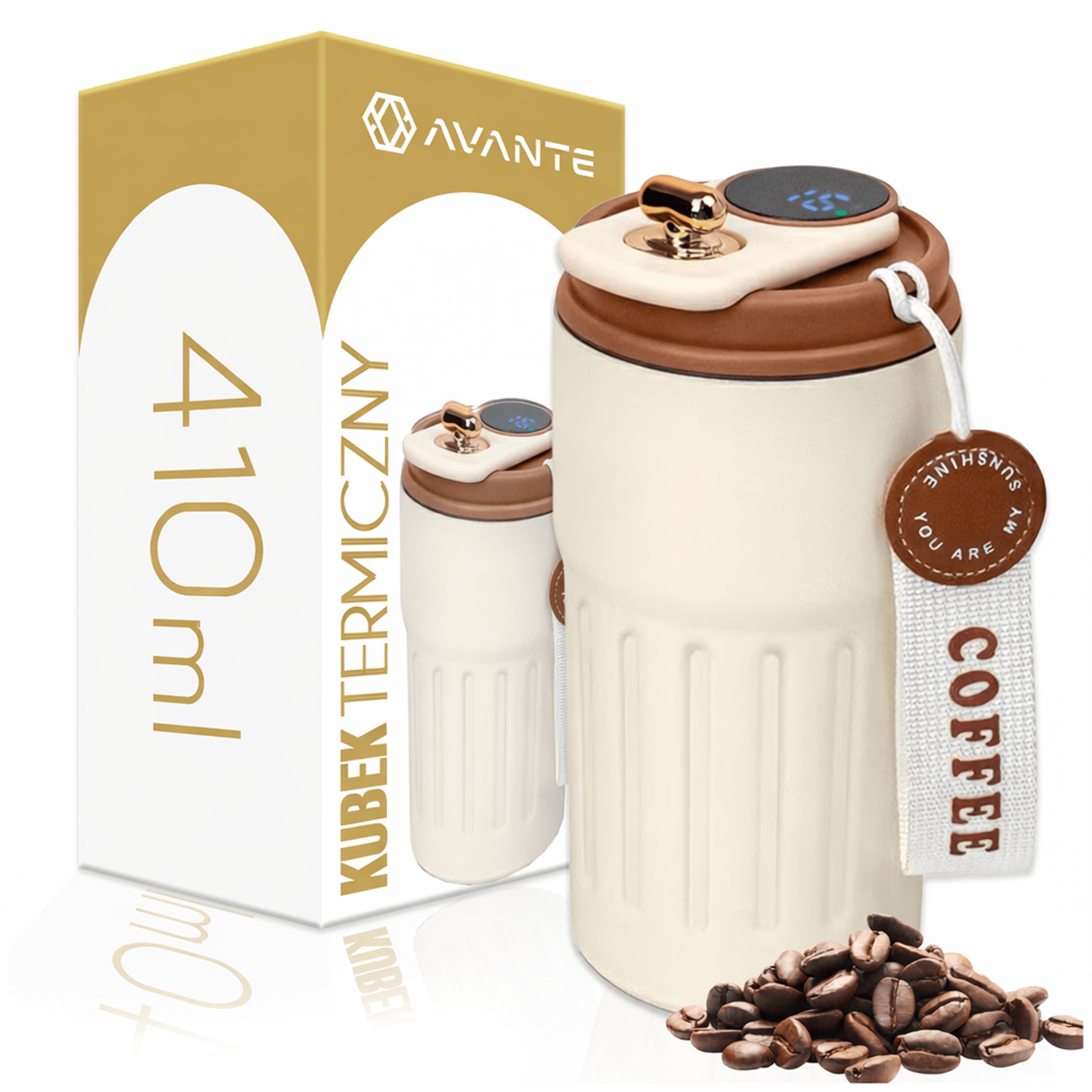 TEMU VAJILLA TÉRMICA INTELIGENTE 410ml ACERO INOXIDABLE 316 CON INDICADOR DE . Termo inteligente para café y té con indicador de pantalla. Acero