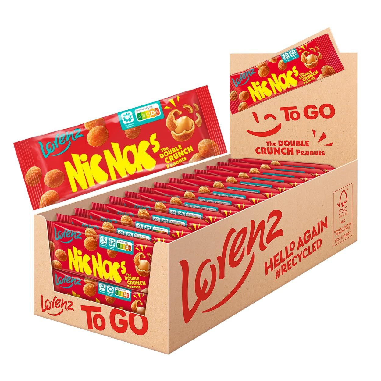 Image of Lorenz Nicnac's Original - 24 X 35 G To-go Pack - Crunchy In Spicy Crunchy Coating - Vegetarian - Ideal For On-the-go & Lunchbox
