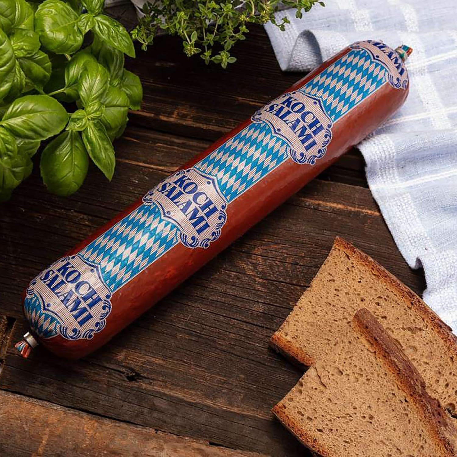 Wurstbaron® Cooked Salami Whole Log 1kg - Tasty Salami From Bavaria