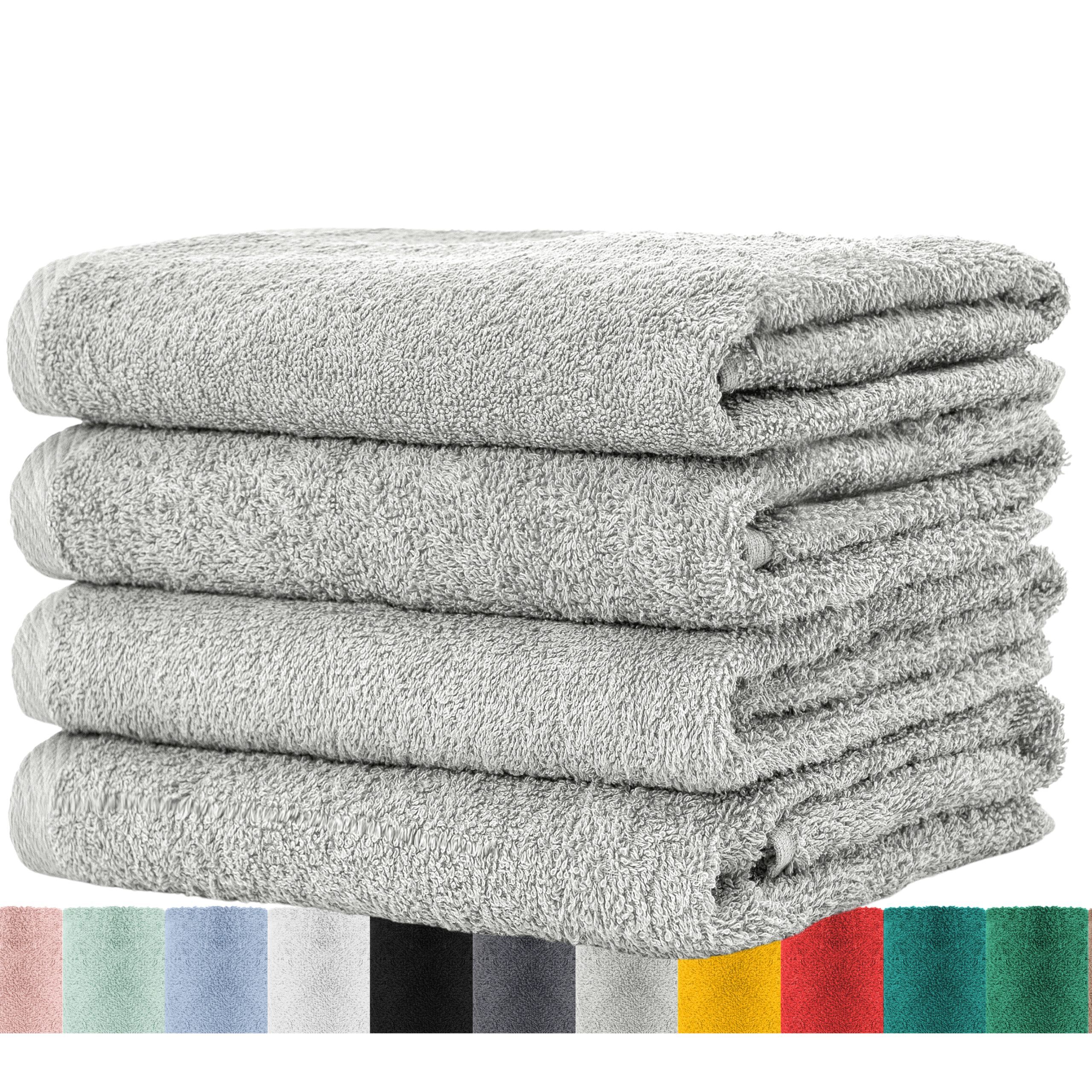 TEMU Terrytowel Set 4-pack - High-quality Naturaltowels - 50x100 Cm With Hanging Loop - Absorbent And Durable - Perfect As Hair Towel, Hand Towel Or