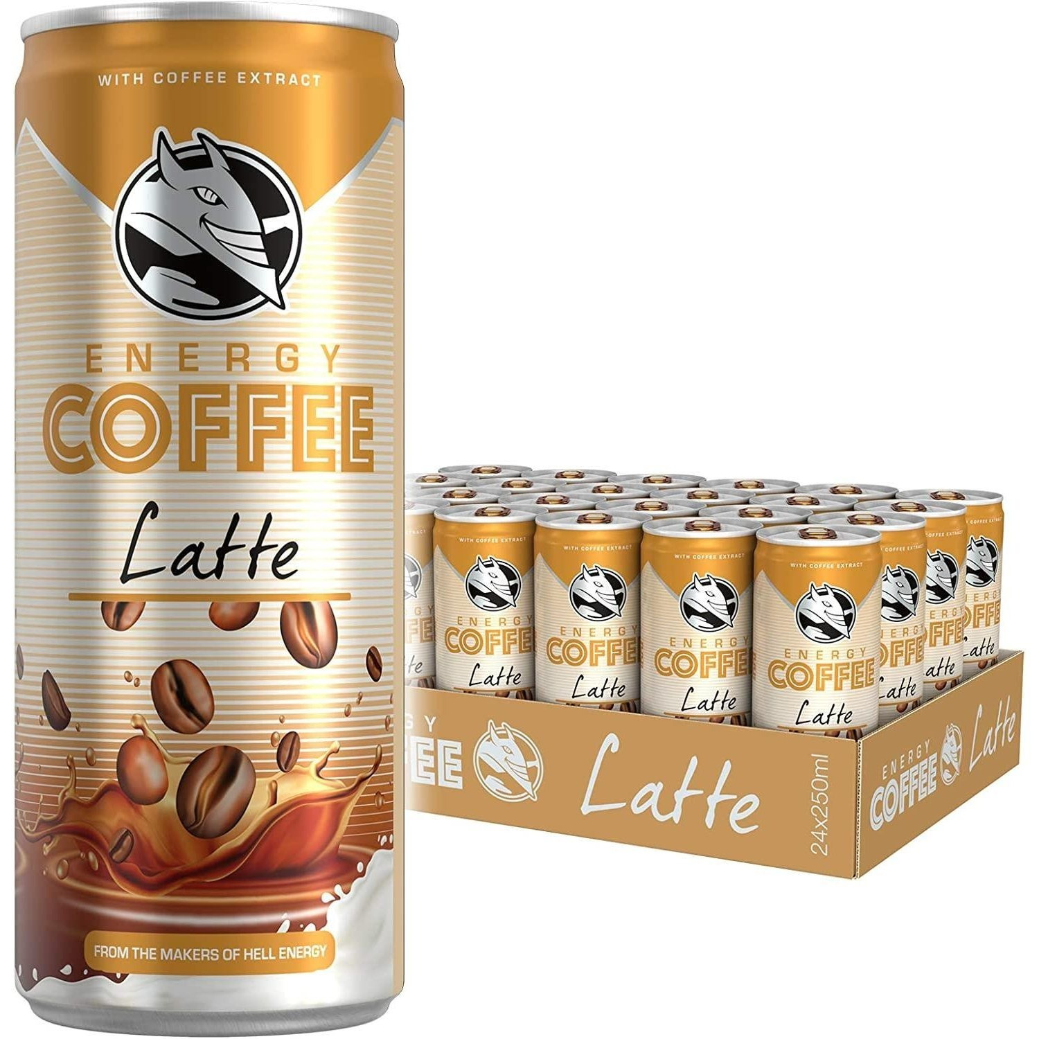 TEMU Hell Energy Coffee Latte Iced Coffee – Pack Of 12 × 250ml
