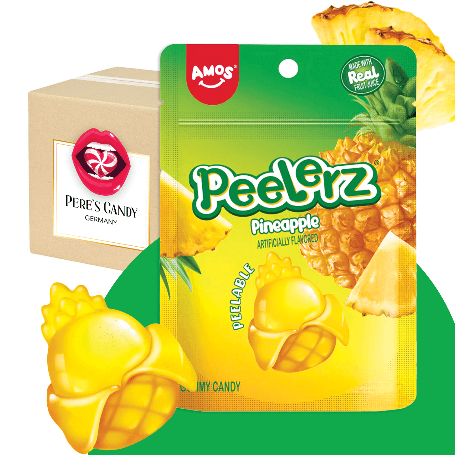 Amos Peelerz Gummy Pineapple 65g