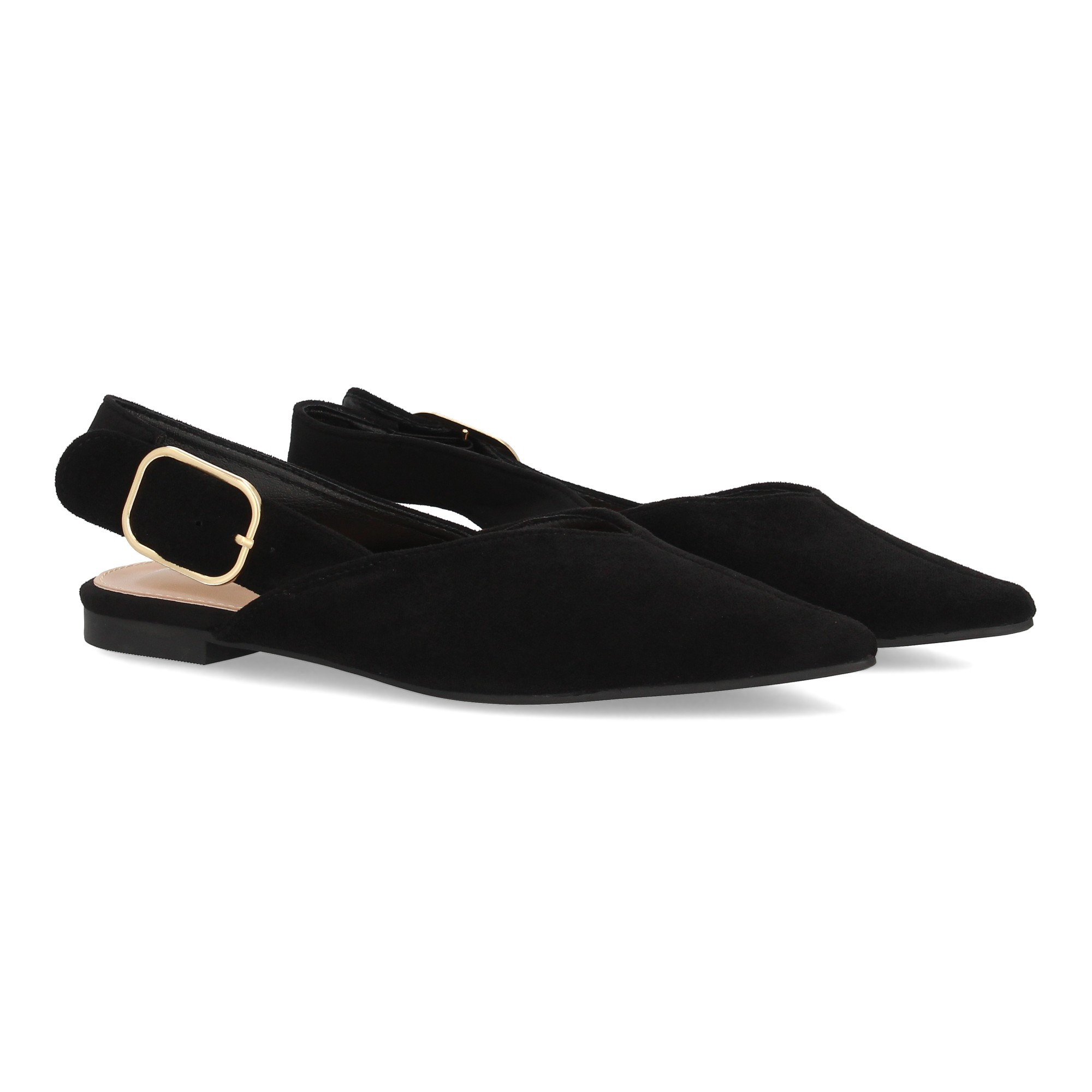 Unpointed Ballet Flats For Women Tip Design And Golden , Flat Sole, Perfect For Wearing All Day.