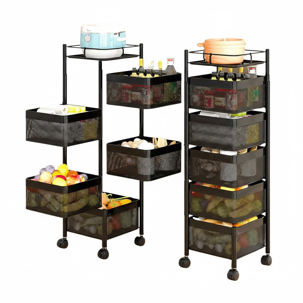 TEMU Carrito Auxiliar con Ruedas - Carrito Cocina Gran Capacidad - Carro Cocina - Verdulero Cocina - Fruteros de Cocina - Carrito de Cocina - Carrito