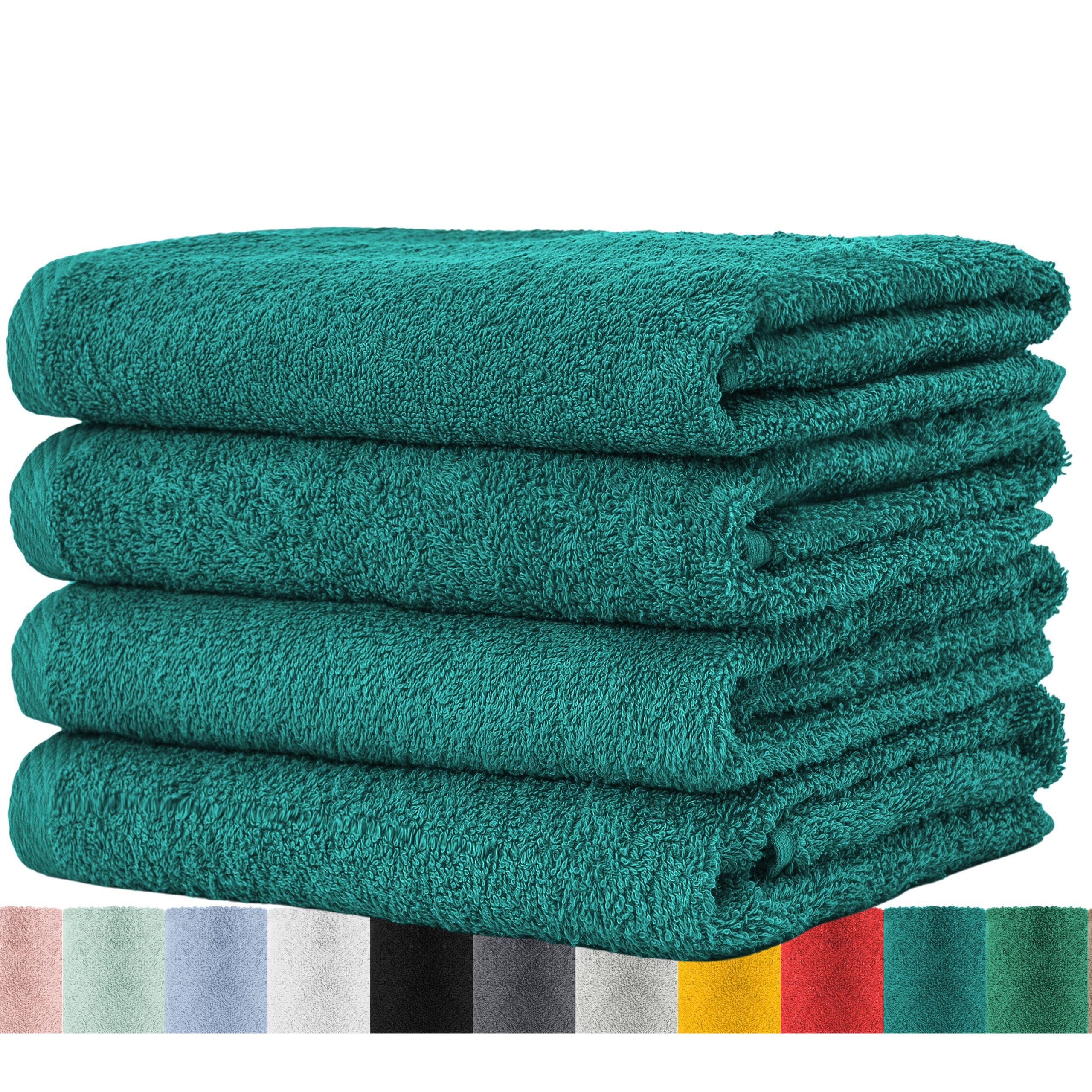 Image of Terrytowel Set 4-pack - High-quality Naturaltowels - 50x100 Cm With Hanging Loop - Absorbent And Durable - Perfect As Hair Towel, Hand Towel Or Sports Towel