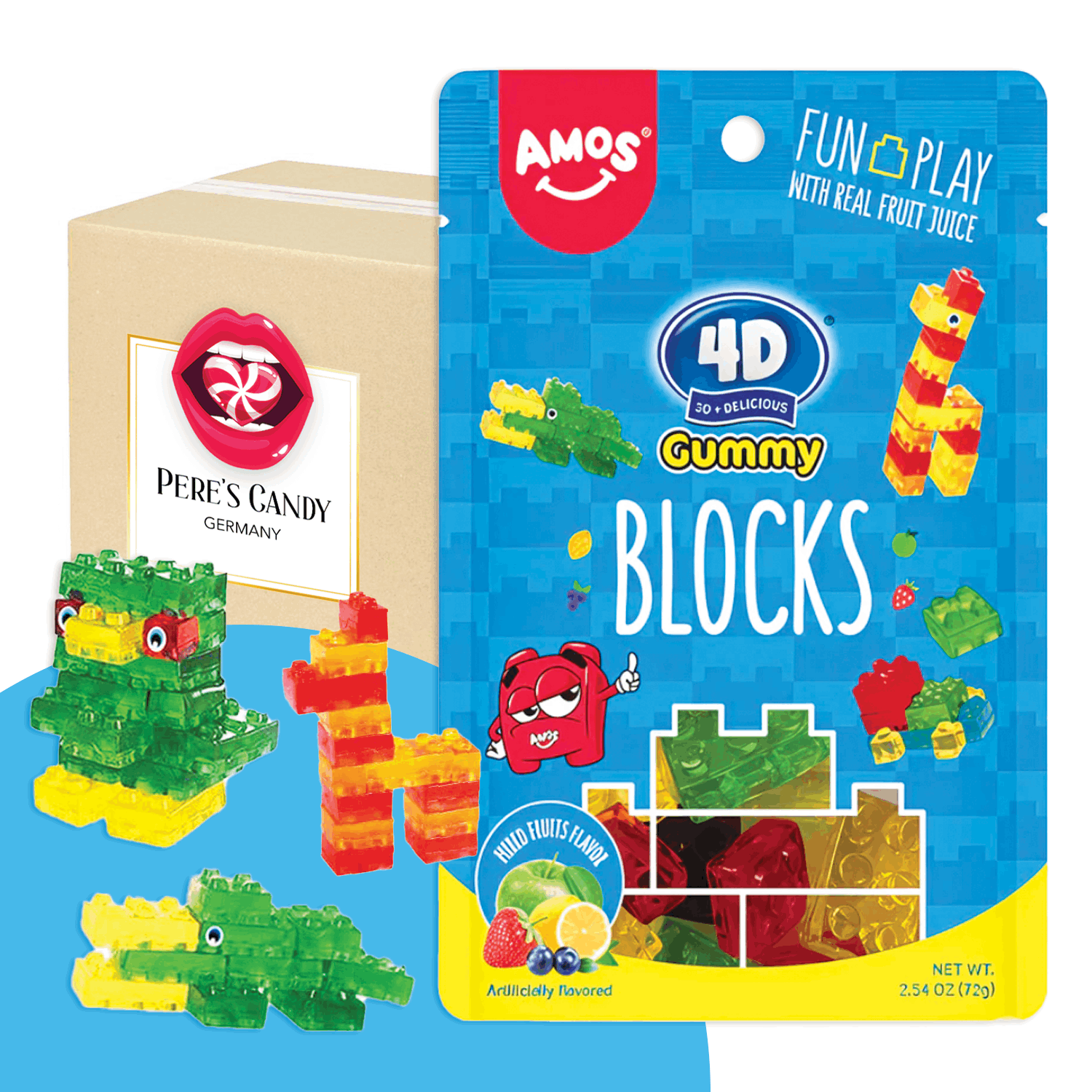 Amos 4d Sour Building Blocks Gummies 72g