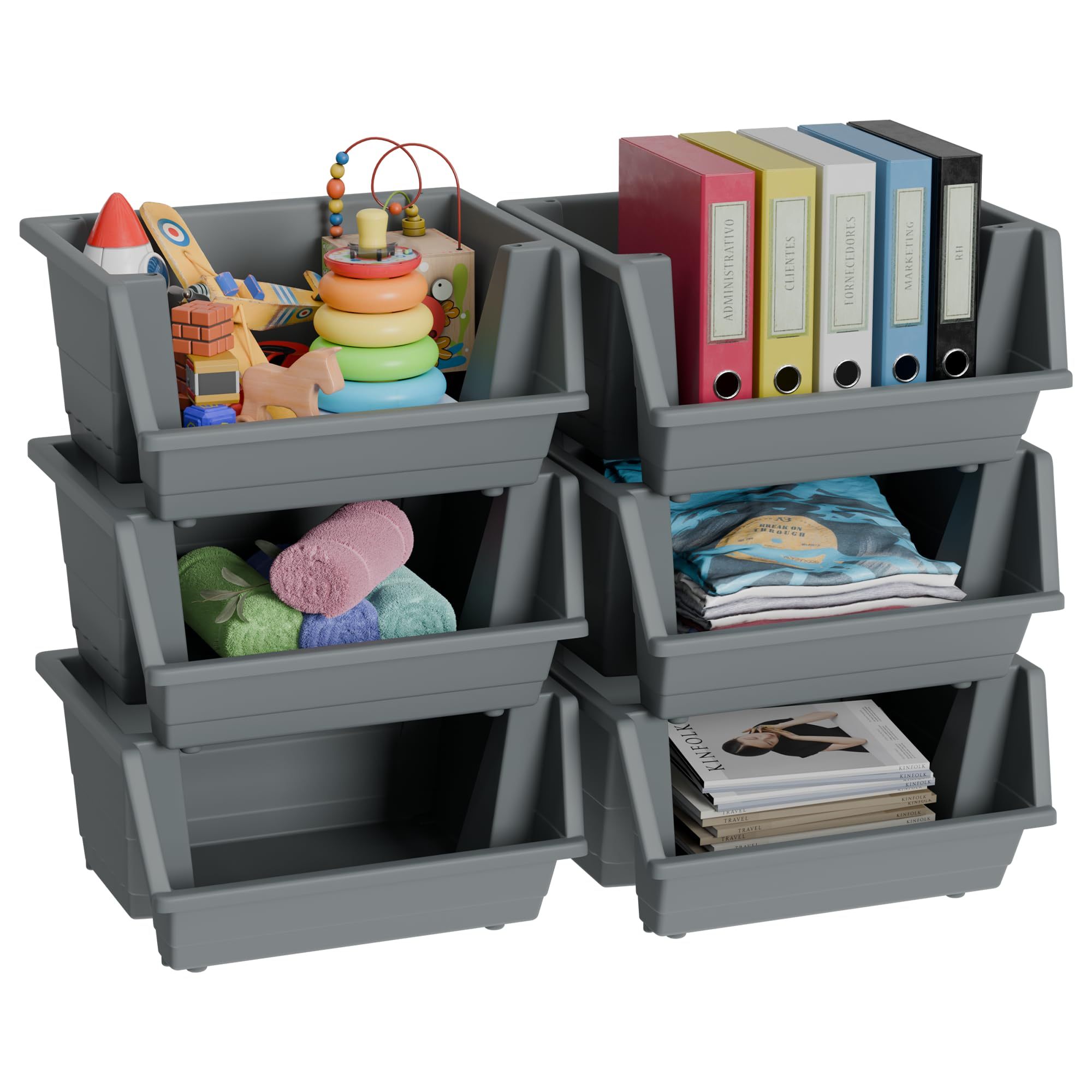 Knight 40L Stackable Plastic Storage Boxes for Home & Office