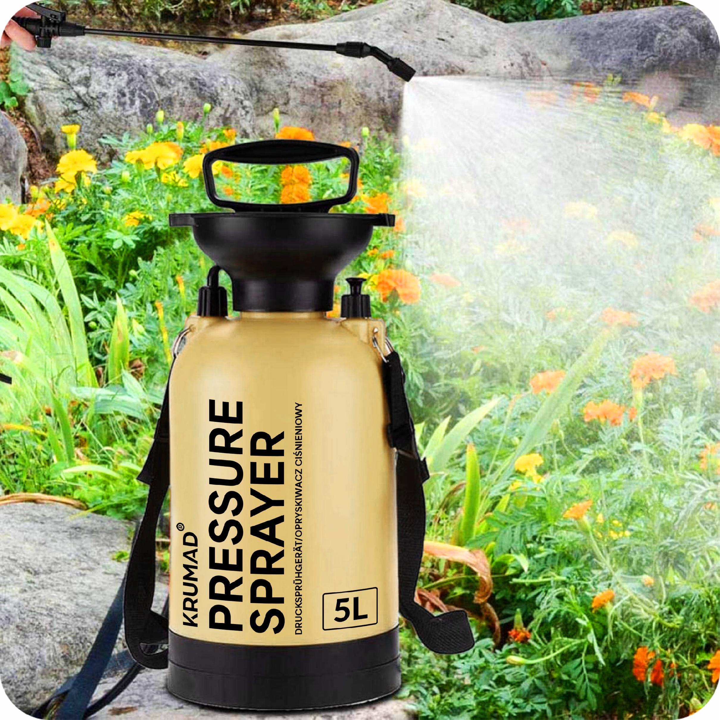 Image of Pressure Sprayer 5 L Garden Sprayer, Hand Pressure Sprayer For Plants, Pump Pressure Sprayer With Lance, Spray Equipment For Garden, Terrace And Greenhouse, Krumad