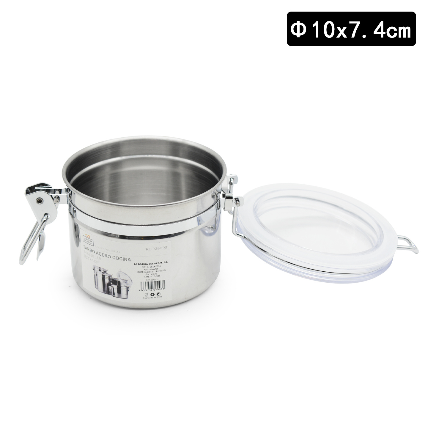 TEMU Recipiente Hermético de Acero Inoxidable (4 Tamaños) / Tarro de Almacenamiento de Alimentos / Tarro Hermético para Café y Té / Recipiente