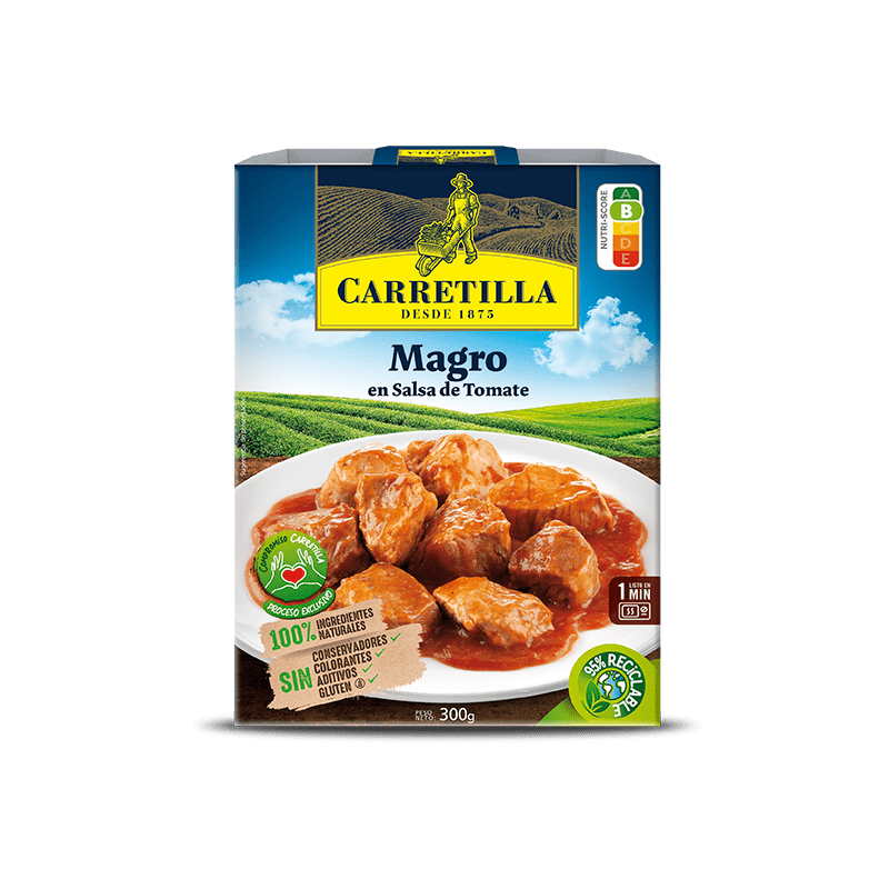 TEMU Carretilla Magro de Cerdo en Salsa de Tomate – Pack Ahorro 10 x 300 g (3 kg Total) | Plato Preparado