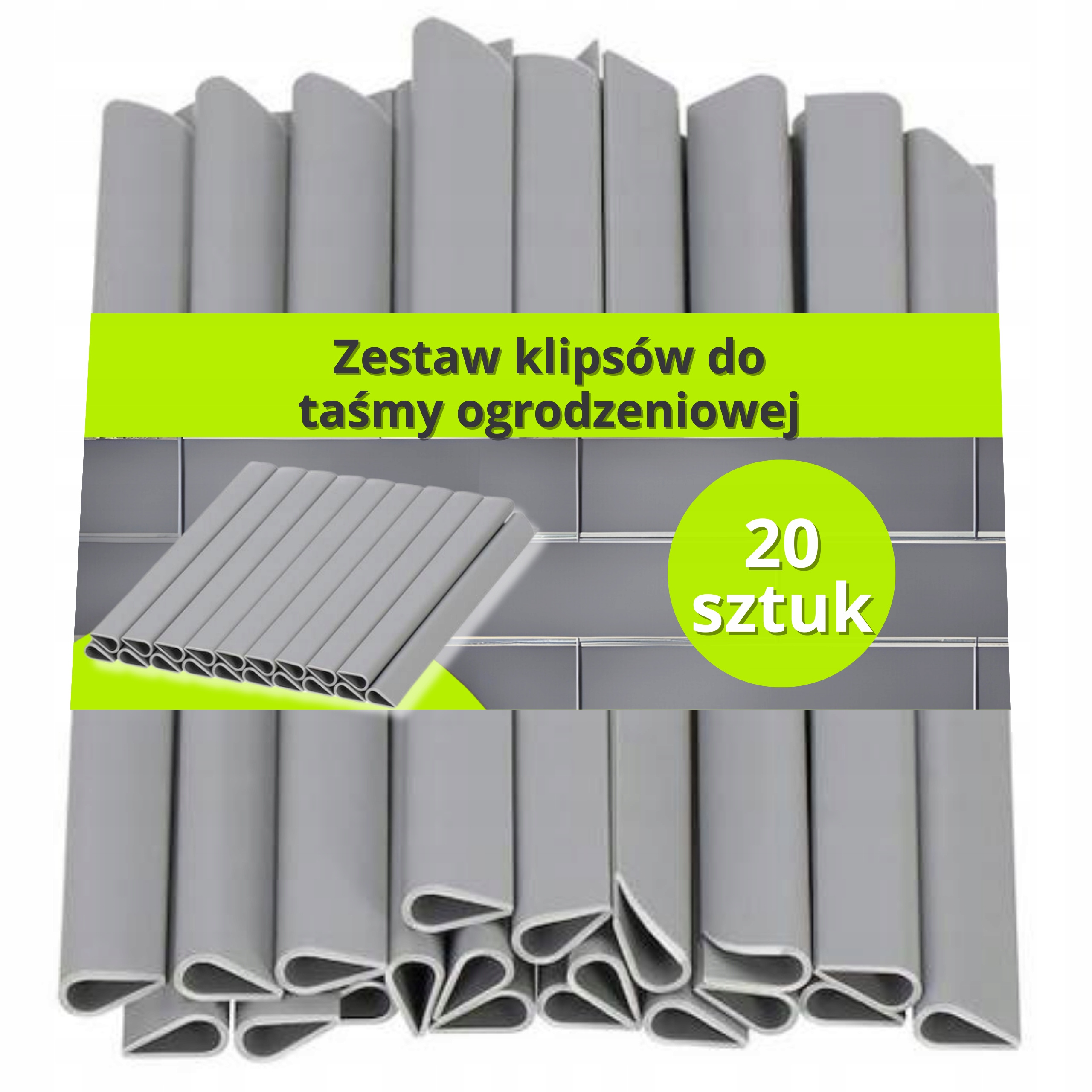 Fence Tape Clips 20 Pieces 19 Gray Mounting Hooks Covers