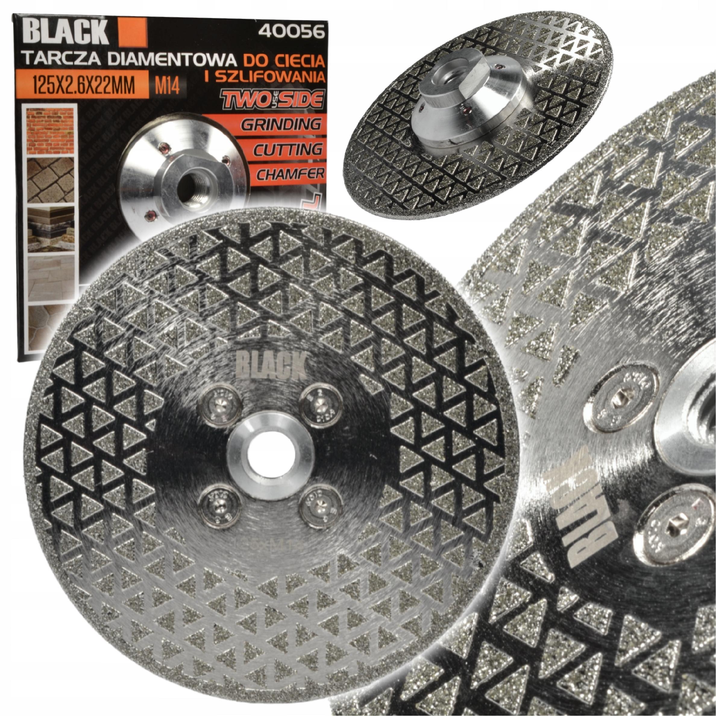 Diamond Disc 125mm M14 For Dry Cutting, Grinding, Phasing Of Stone, Gres, Ceramics, Black Universal Plate Materials Synthetic With Diamond Coating Rough Fast Material Removal High Quality Finishing