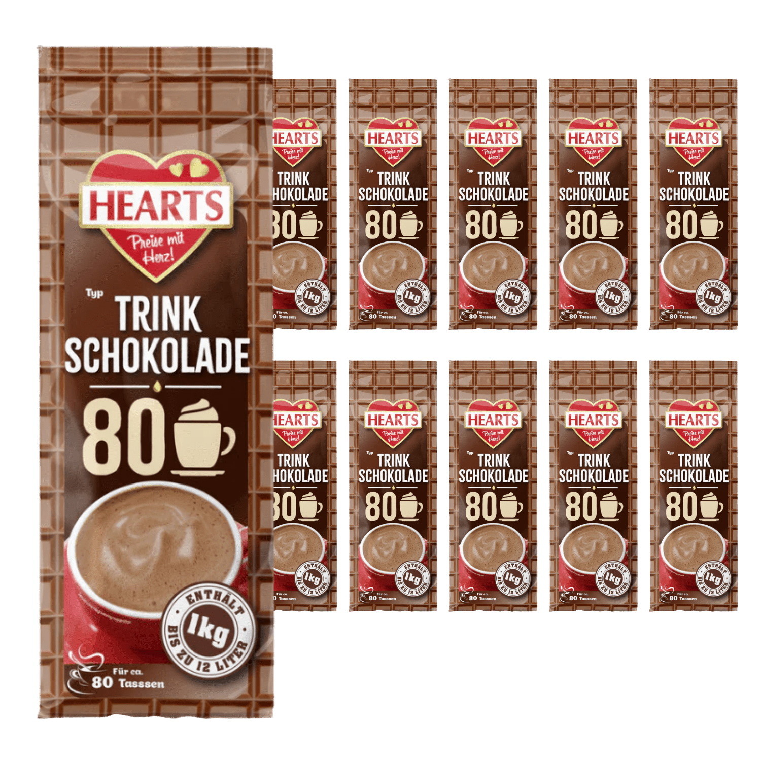 Image of Hearts Drinking Chocolate Creamy Cocoa 1kg Cocoa - Approx. 80 Servings Up To 12 Liters Per Bag
