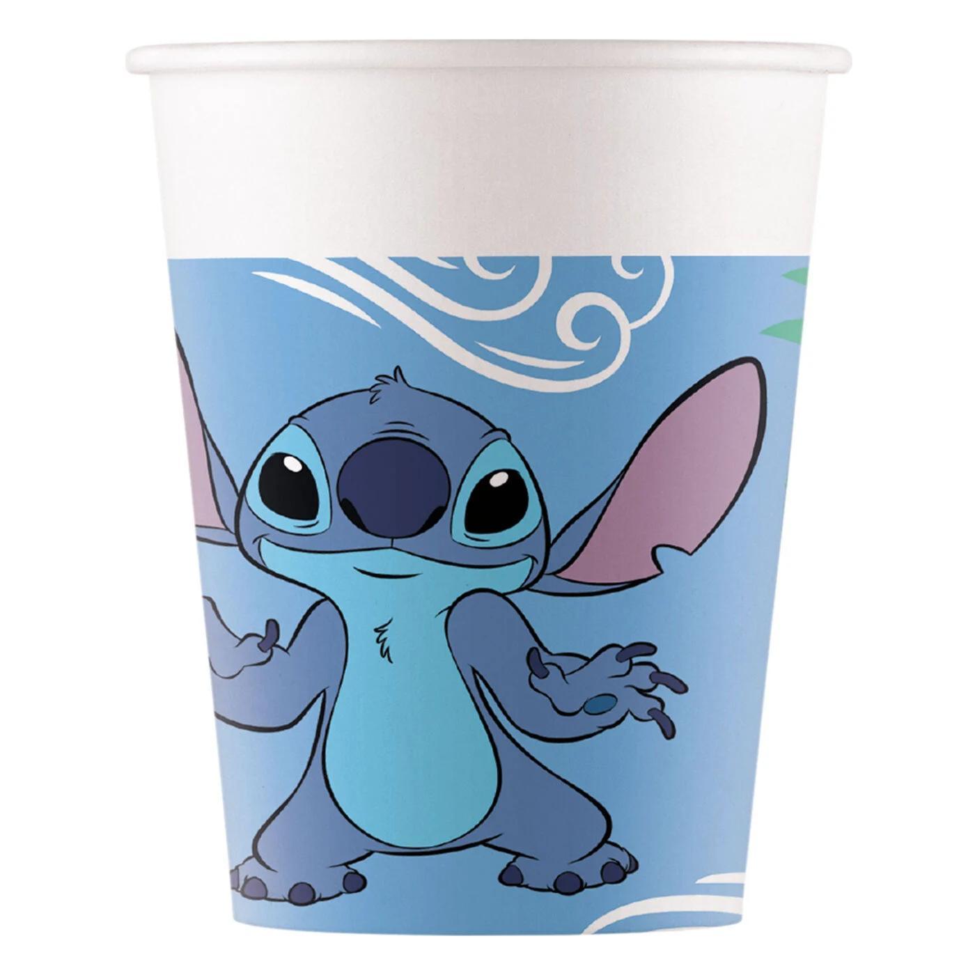 TEMU Vasos de papel Stitch, 200 ml, 8 unidades