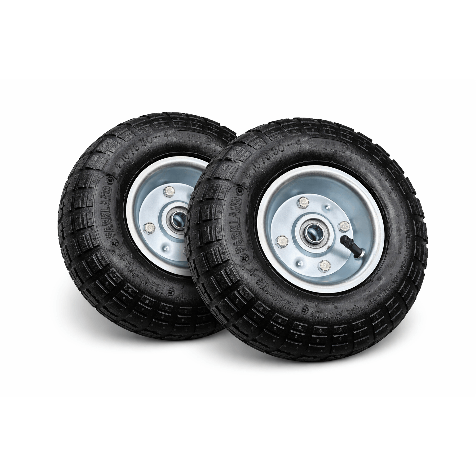 TEMU Parkland 10" Pneumatic Wheelbarrow Wheels – (4.10/3.50-4) – 16mm Axle – Heavy Duty Replacement Tyres For Sack Barrows, Trolleys & Hand Trucks –