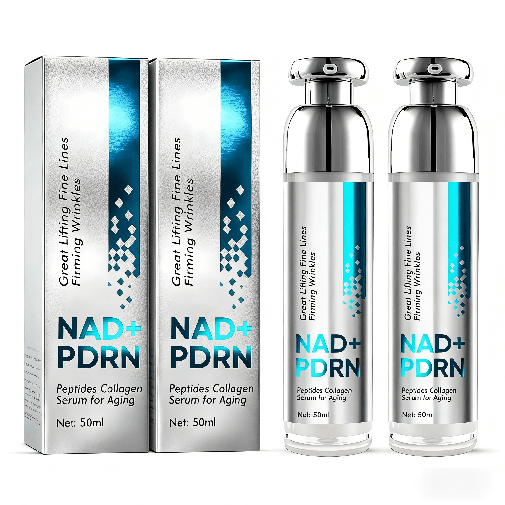 E-shop NAD+ Lifting , Lachsserum Anti-Aging Straffende Hautpflege, Reduziert Falten und Feine Linien, Tiefenfeuchtigkeit (Pack of 2)
