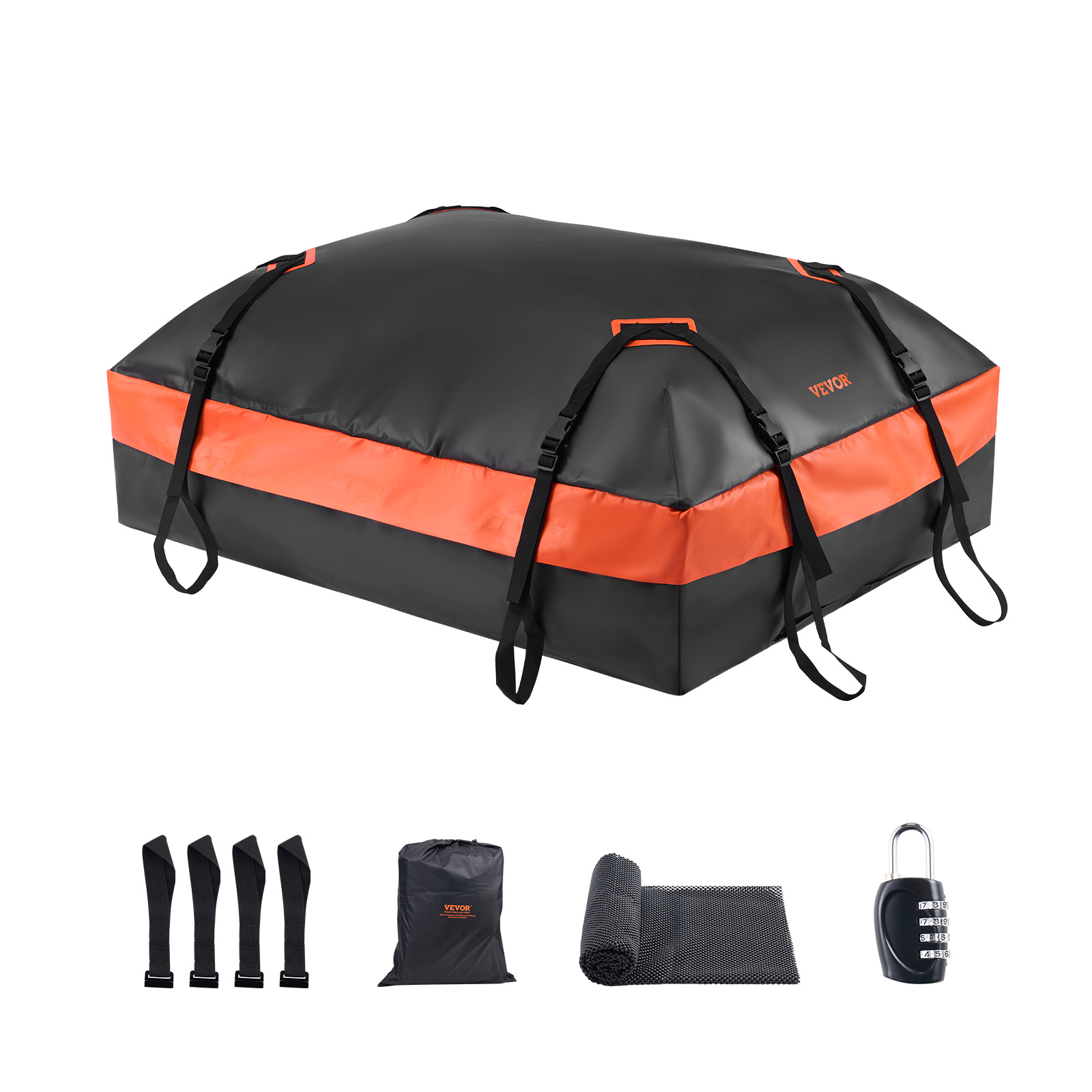 TEMU VEVOR Sac de Toit de Voiture pour Bagages, 15 Pièces Cubiques de , Sac de Toit de Voiture pour Bagages, 100% PVC 840D Robuste, Sac de Bagage de