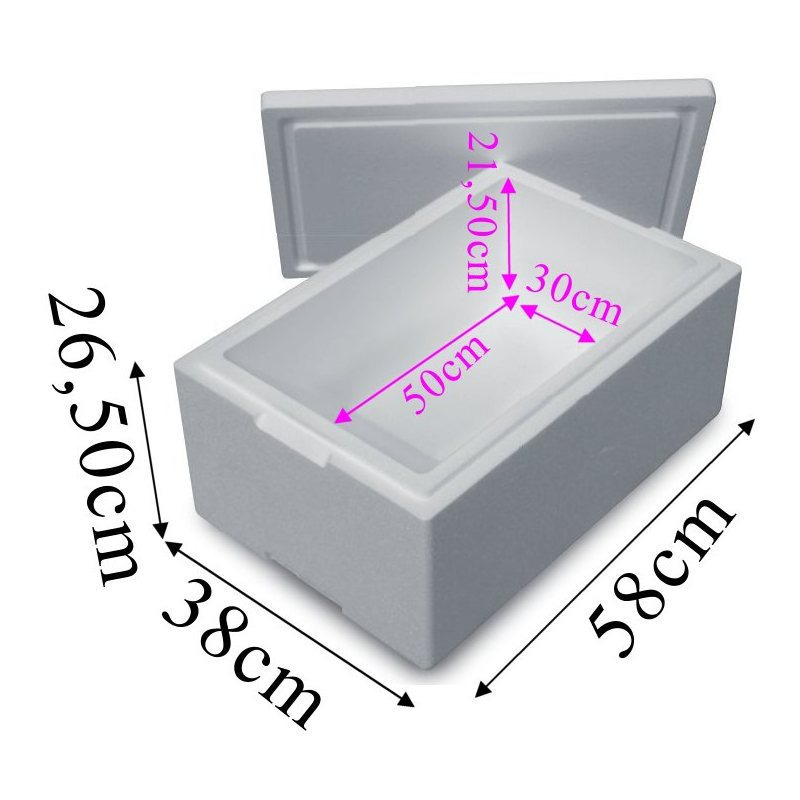 32-liter Styrofoam Container: retailer-supplied image