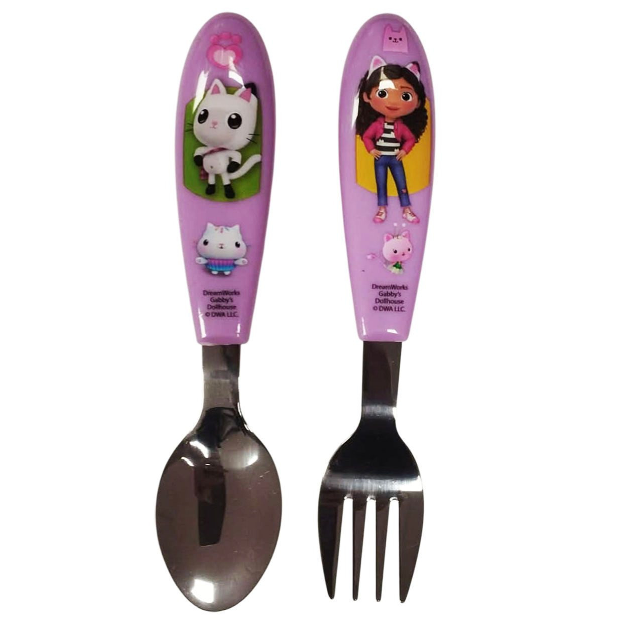 Image of Gabi's Dollhouse Kids' Metal Cutlery Set, 2-piece