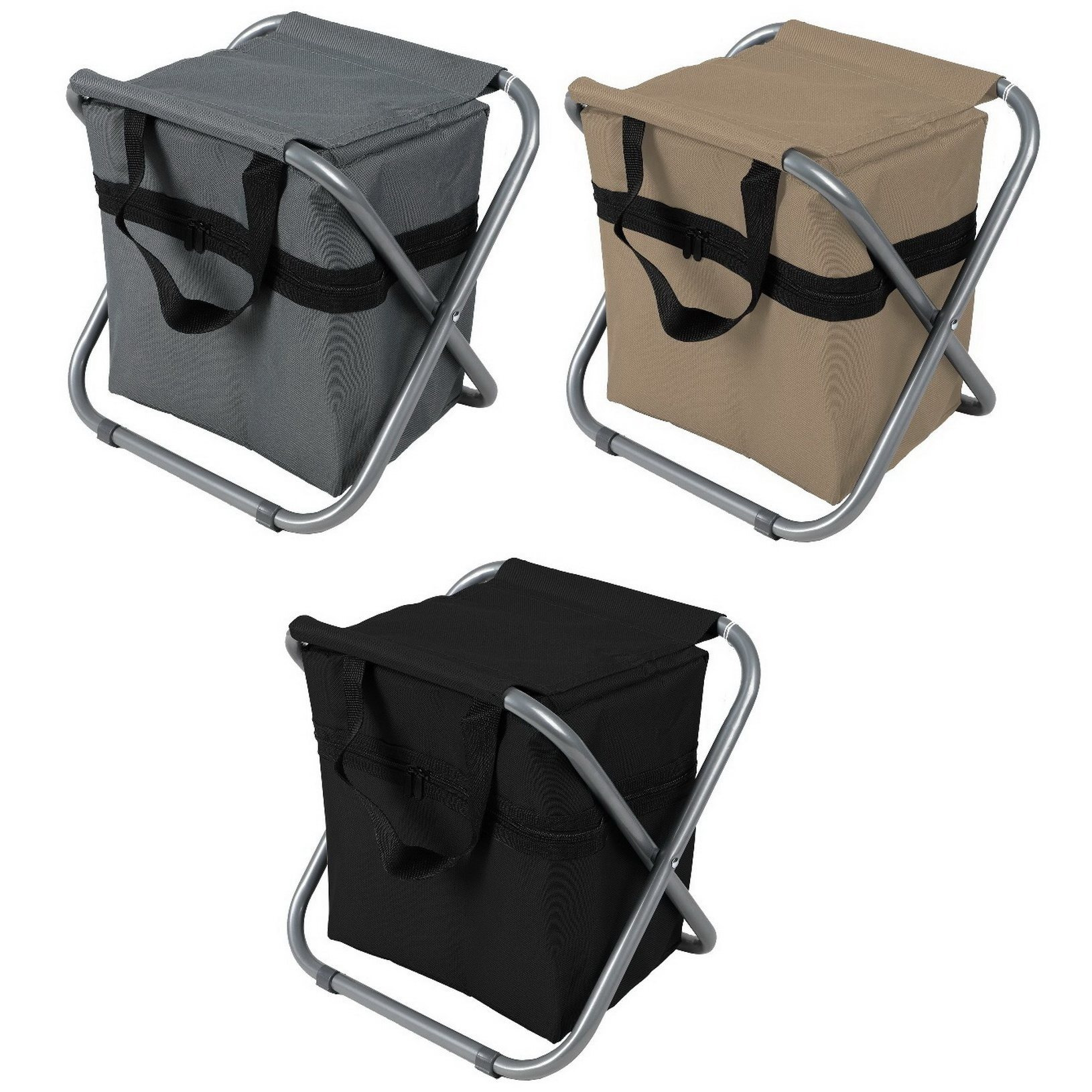 Image of Camping Seat With Cooler Bag, 33 X 27 X 35 Cm, Folding Chair With Cooler Box, Folding Stool, Fishing Chair, Standing Stool, Camping Stool For Camping, Fishing, Beach, And Other Occasions