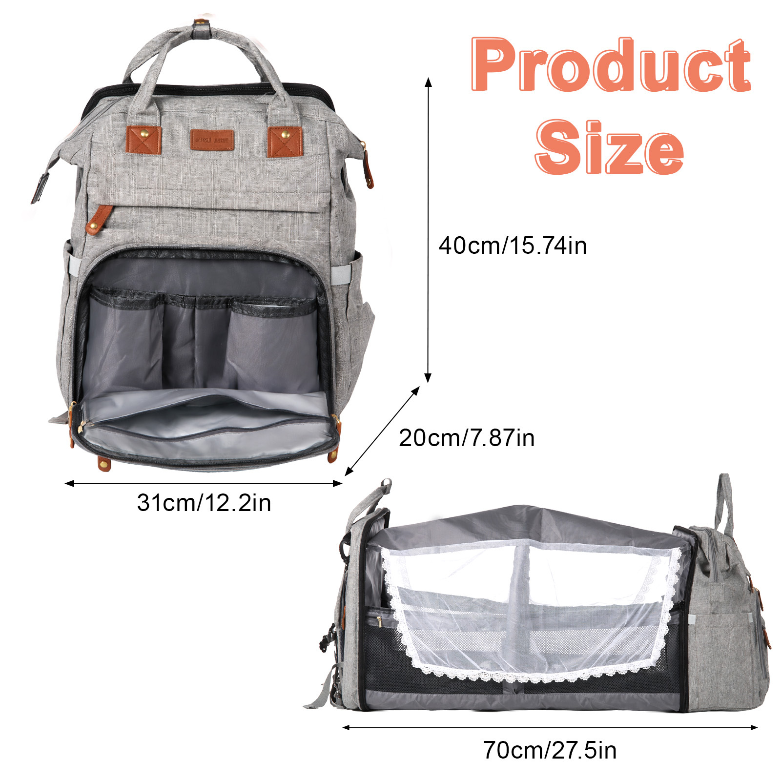 Diaper Bag Backpack with Changing Station for Travel