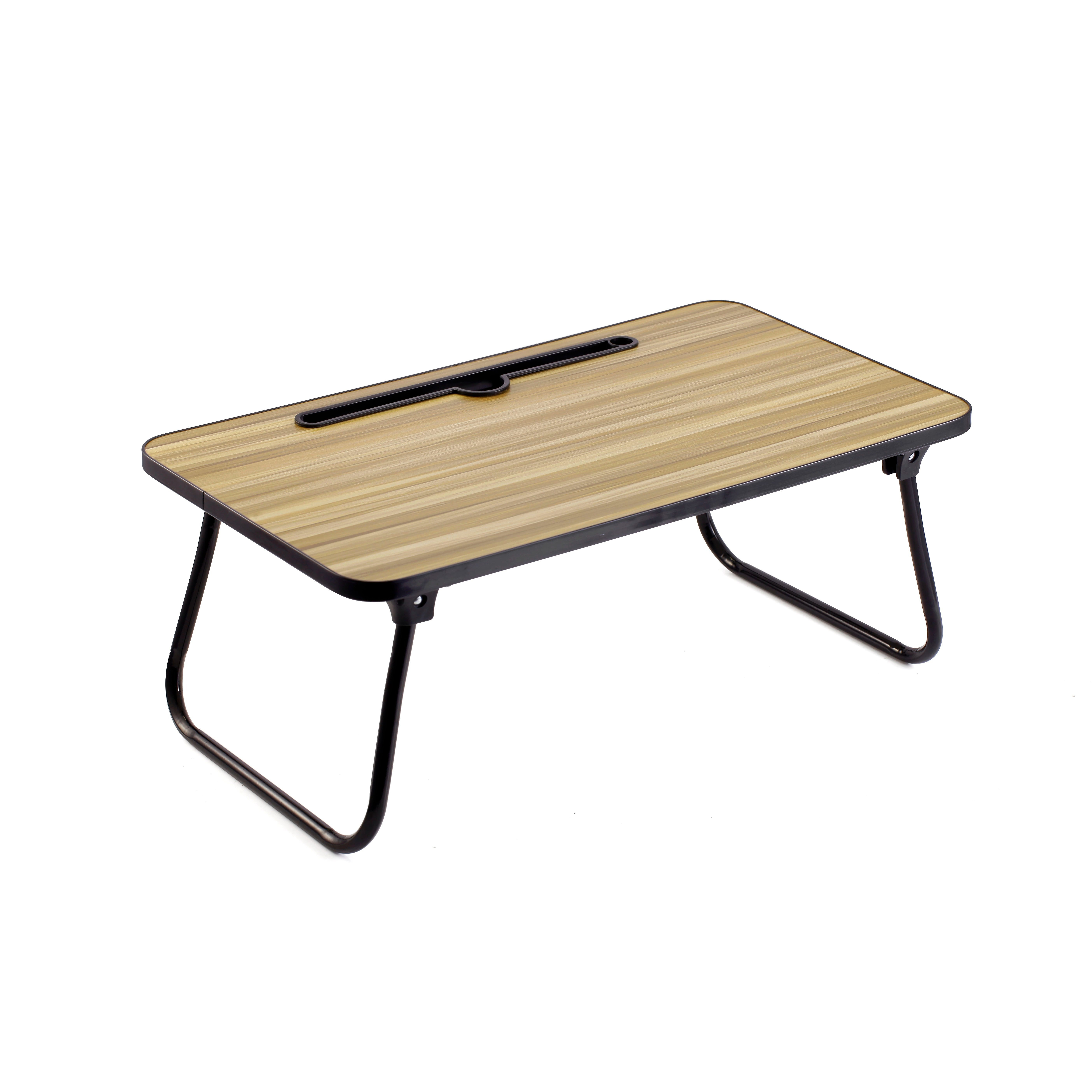 TEMU AOREX PRJ Mesa madera plegable metal 52.5X30X21.5cm plegar y transportar fácilmente, se puede guardar sin ocupar