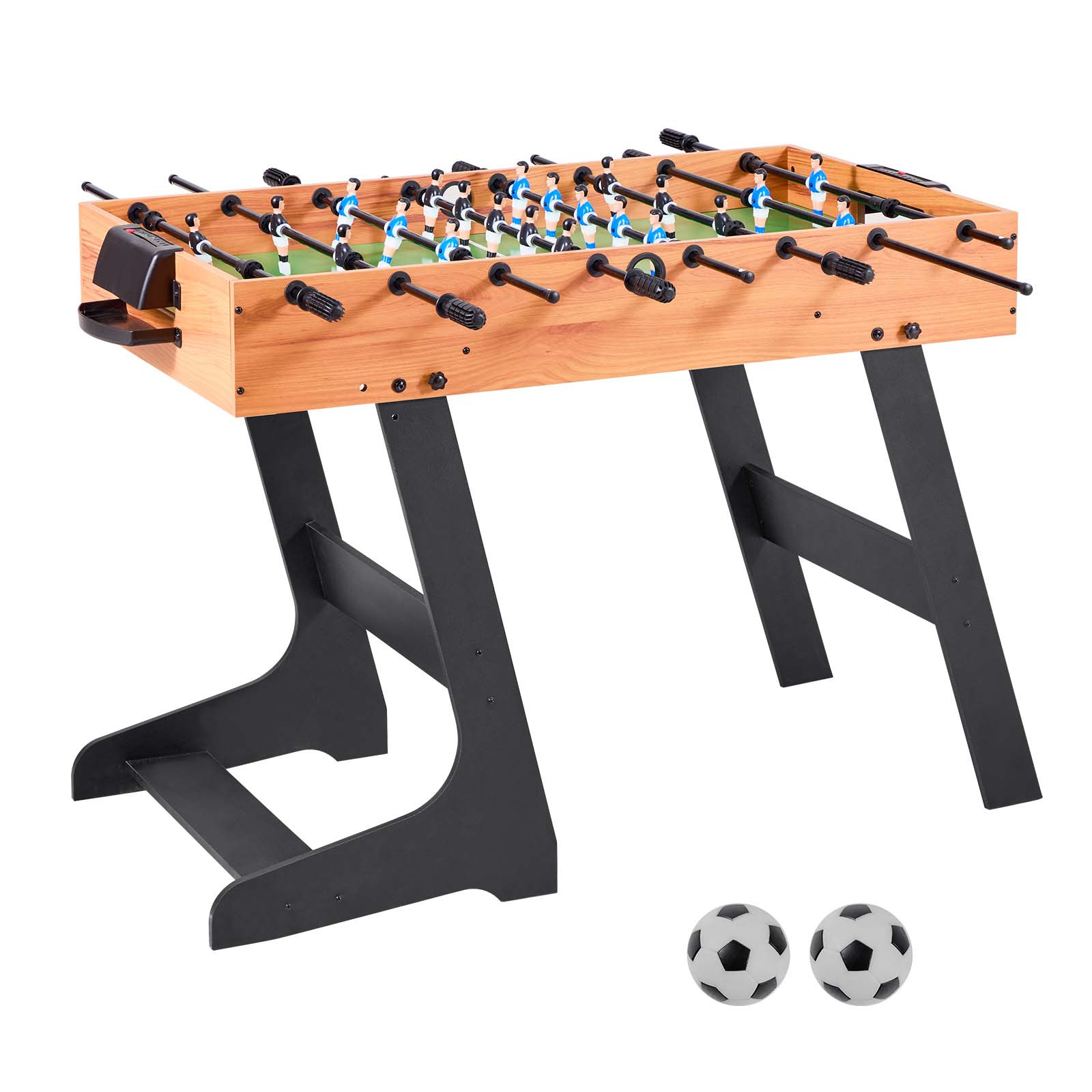 TEMU Vevor Folding Foosball Table, 106 Cm Standard Size Table, Indoor Full Size Foosball Tables For Home, Family, And Game Room, Durable Soccer Set,