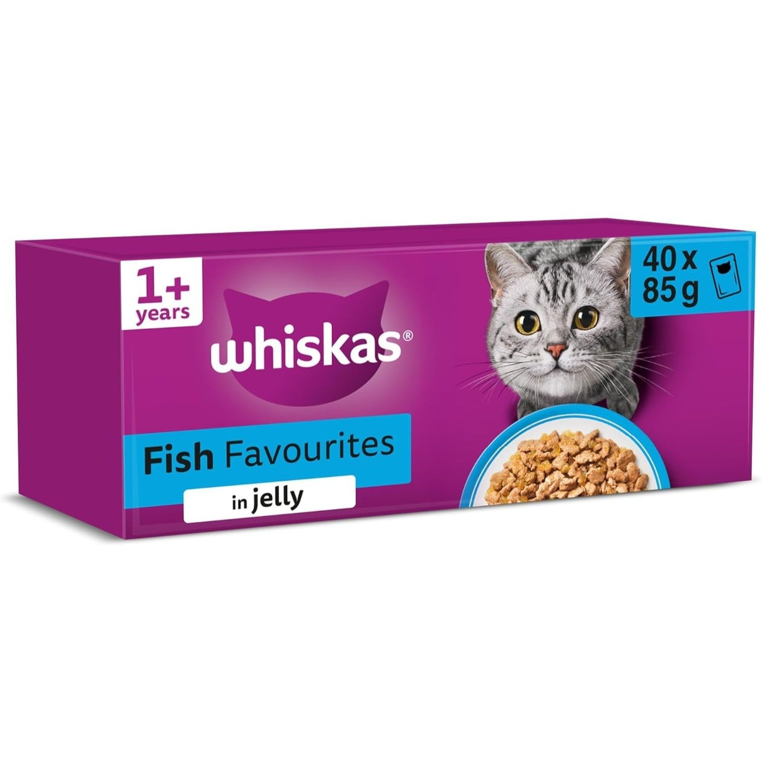 TEMU Whiskas Adult Wet Cat Food 40x85g Fish Favourites