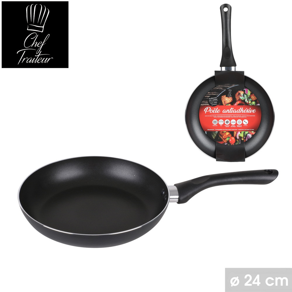 24 Cm Chef Traiteur Induction-compatible Handle Frying Pan Handle Pan Induction-compatible Coating Induction With Coating For Low-fat Frying Induction Frying Pan Dishwasher Safe