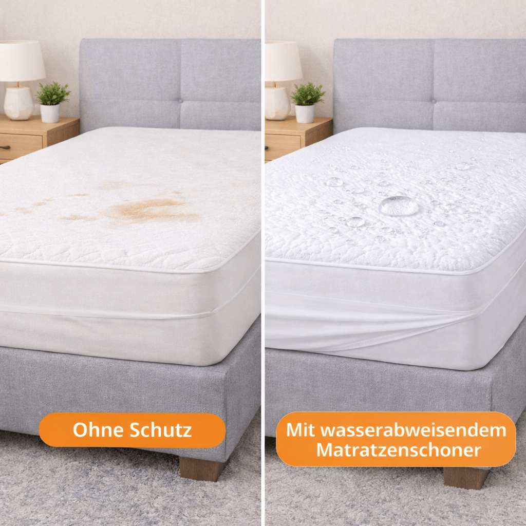 matratzenschoner 100% wasserdicht | weich & bequem | maschinenwaschbar | mit rundumgummizug | für schlafzimmer, hotel & wohnheim |    