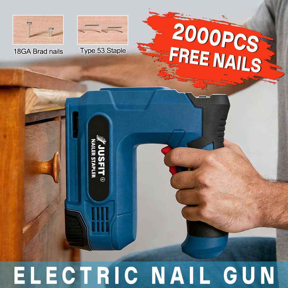 TEMU 2-in-1 Cordless Electric Nail & Staple Gun - Electric Nail Gun Usb Rechargeable With 2000 Fasteners, Lightweight & Precise Tool. Winter Diy
