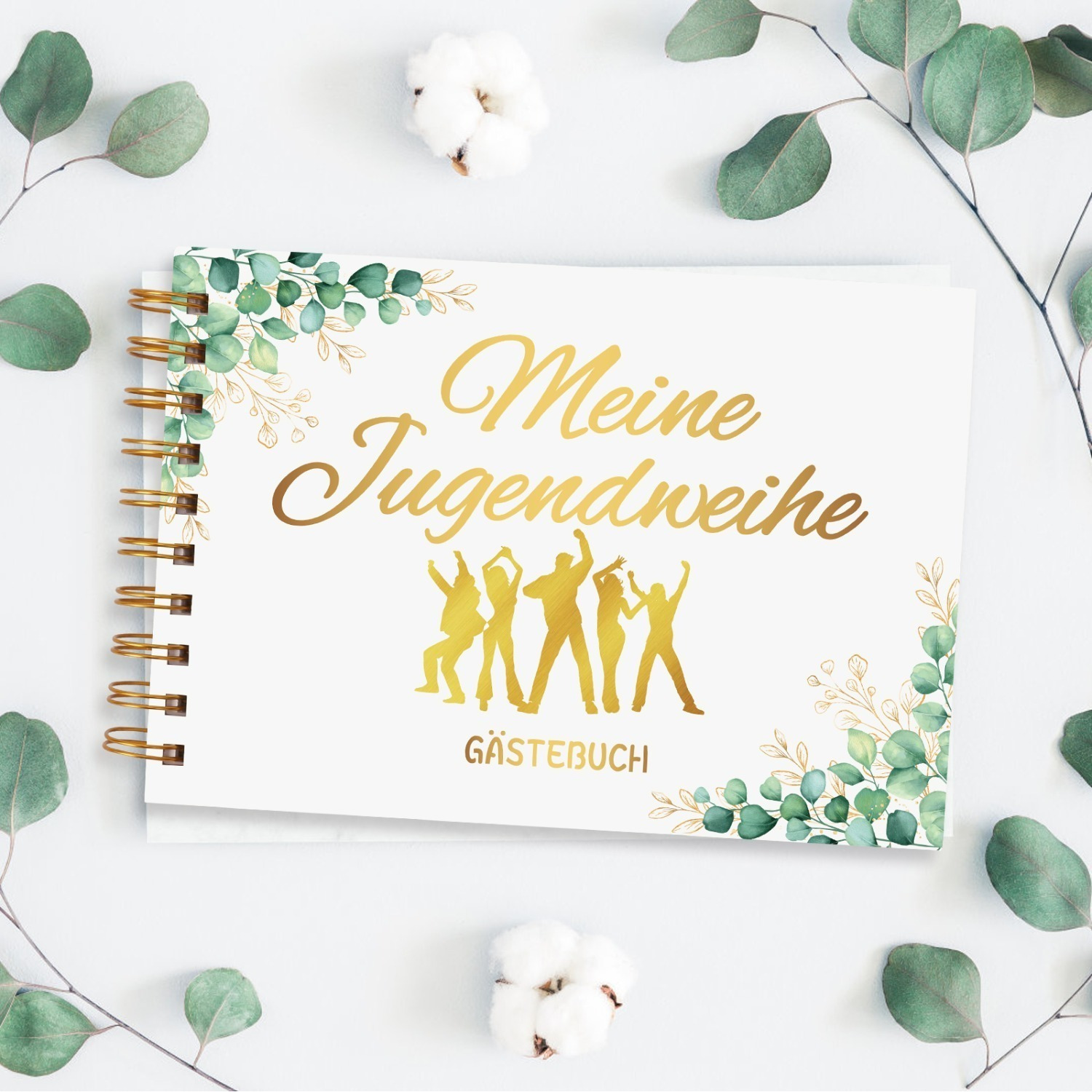 E-shop Meine Jugendweihe Gästebuch 20 x Eukalyptus Jugendweihe Erinnerungsbuch Grünes Blätter Jugendweihe Deko für Freunde Erwachsene Party 60 Seiten