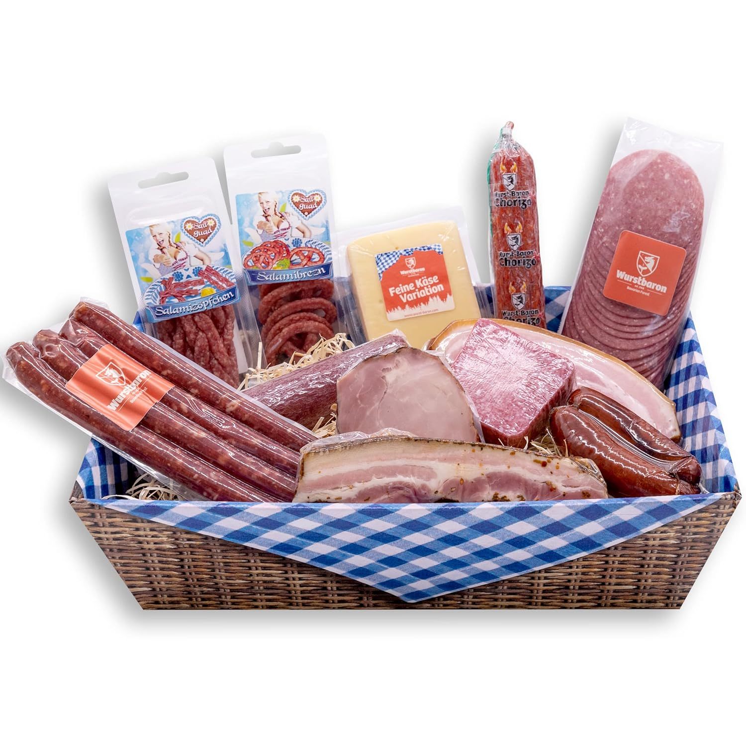 Wurstbaron® Gift Box Bavaria Maxi, Gift Set With Salami, And, Sausage Package With Approx. 1.9 Kg