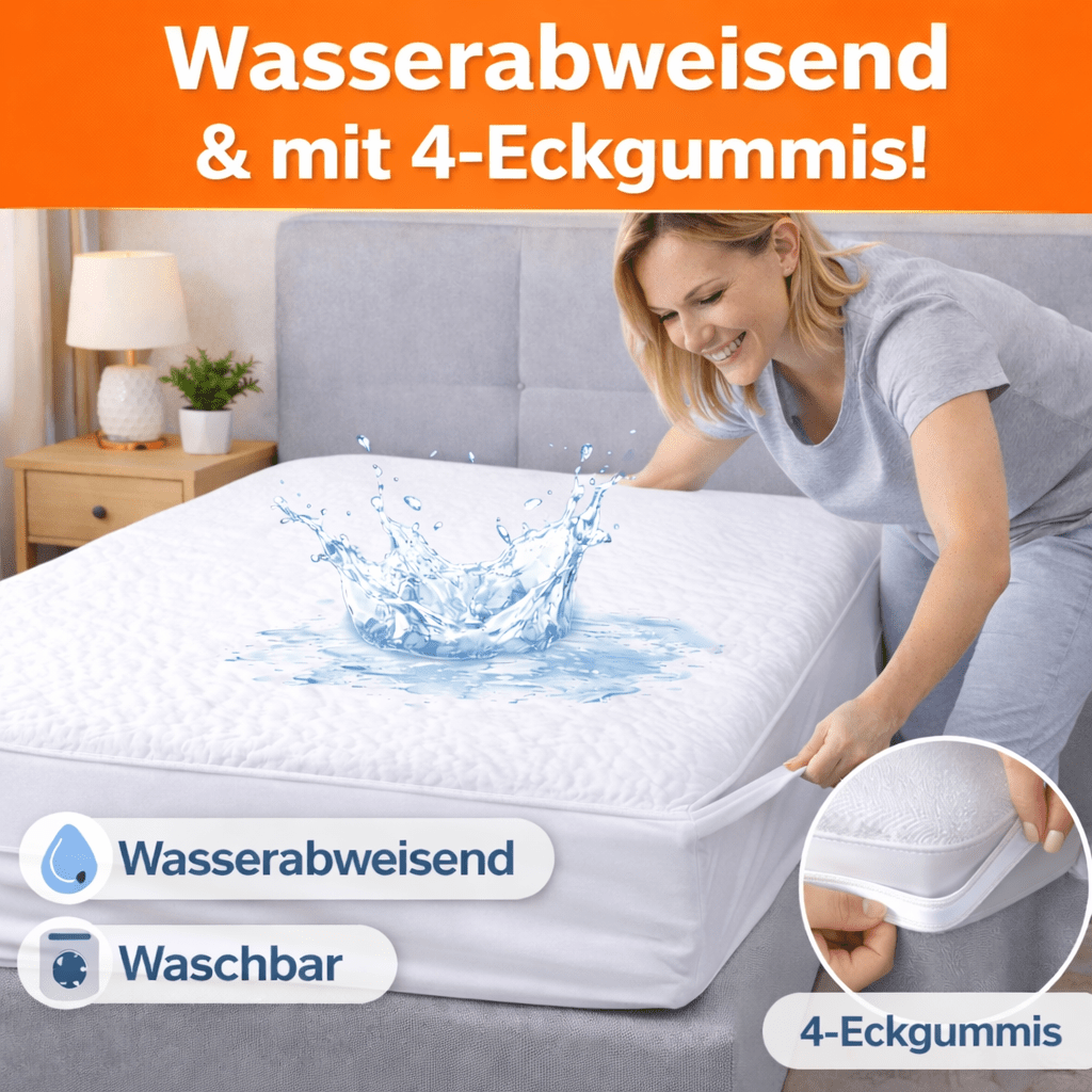 Mattress Protector 100% Waterproof | Soft & Comfortable | Machine Washable | With 4-corner Rubber | For Bedroom, Hotel & Dormitory | Suitable For