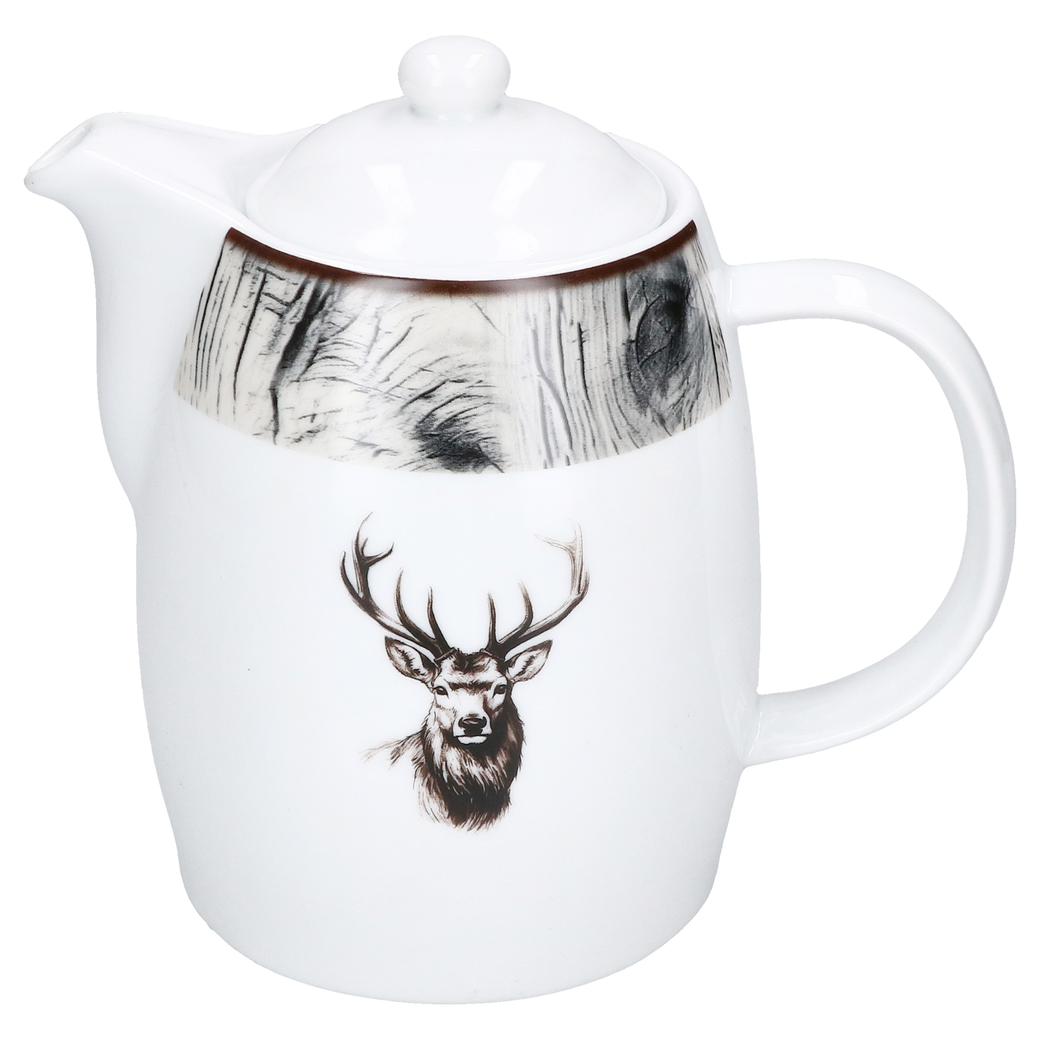 Image of Pot 850ml With Lid, Porcelain For Tea & Coffee, Deer Motif